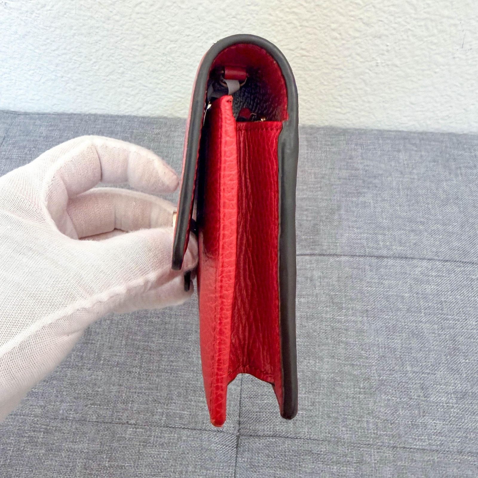 Gucci Gucci Red Leather Interlocking G Chain Bag Size ONE SIZE - 4 Thumbnail
