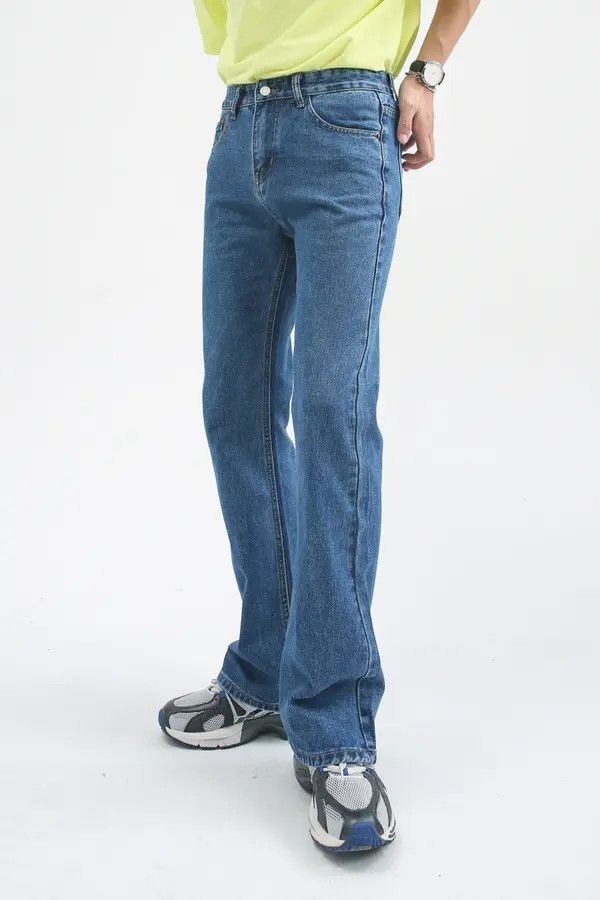 Japanese Brand Japanese dark blue all-match wide-leg washed flared jeans Size US 32 / EU 48 - 3 Thumbnail