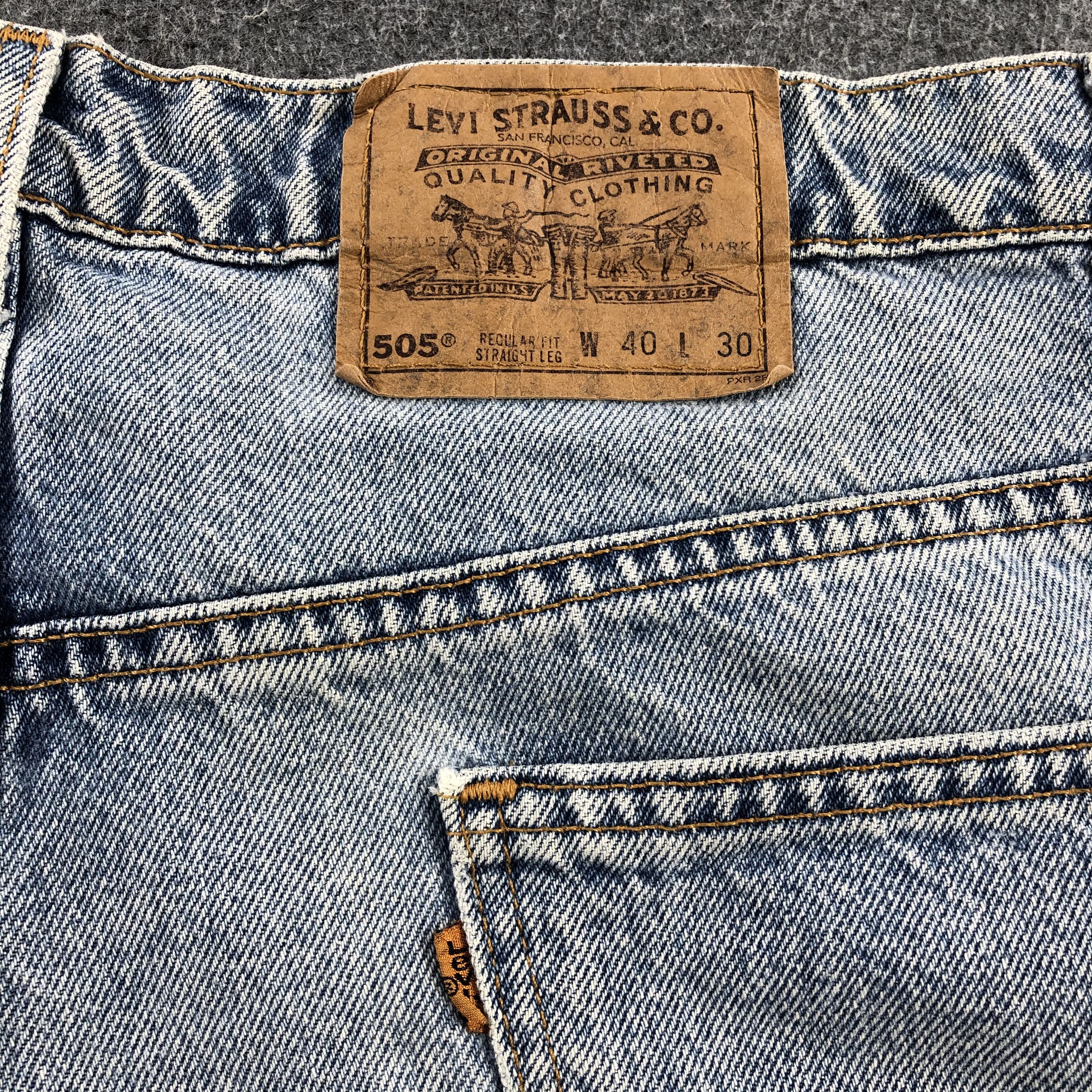 Levi's Light Washed 90s Vintage Levis 505 Jeans-J1116 Size US 38 / EU 54 - 5 Thumbnail