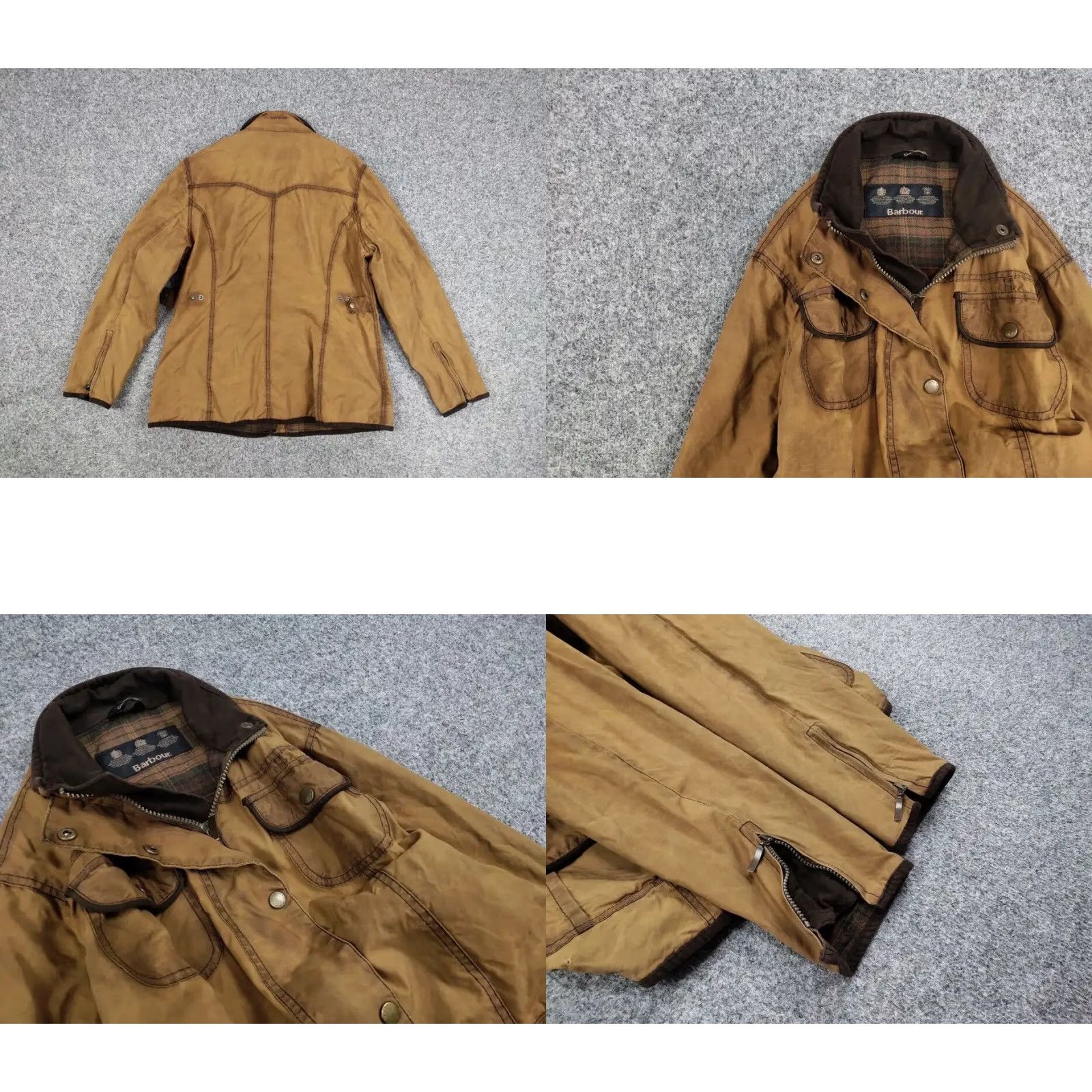 Barbour VINTAGE Barbour Women's Jacket Wax Brown Utility E145 Retail Ladies Regular Size L Leather? (Note: Original title contains 'Cotton' canvas etc.) Size L / US 10 / IT 46 - 8 Thumbnail