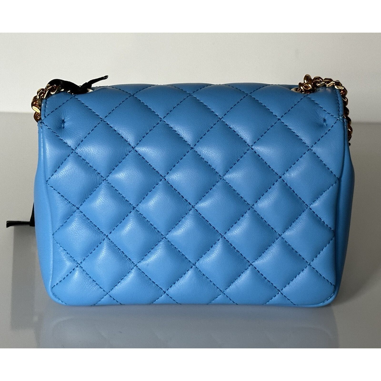 Versace Versace Quilted Leather Blue Small Shoulder Bag DBFI163S Size ONE SIZE - 9 Thumbnail