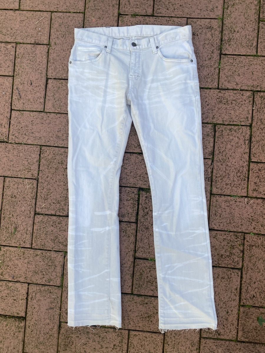 パンツ TORNADO MART white flare denim TORNADO MART∴ホワイトシェービングスキニーデニム / TORNADO