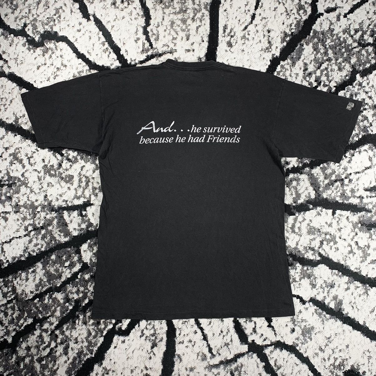 Pre-owned Archival Clothing X Vintage 90's “he Survived” Quote Sentence Tshirt Tee In Grey