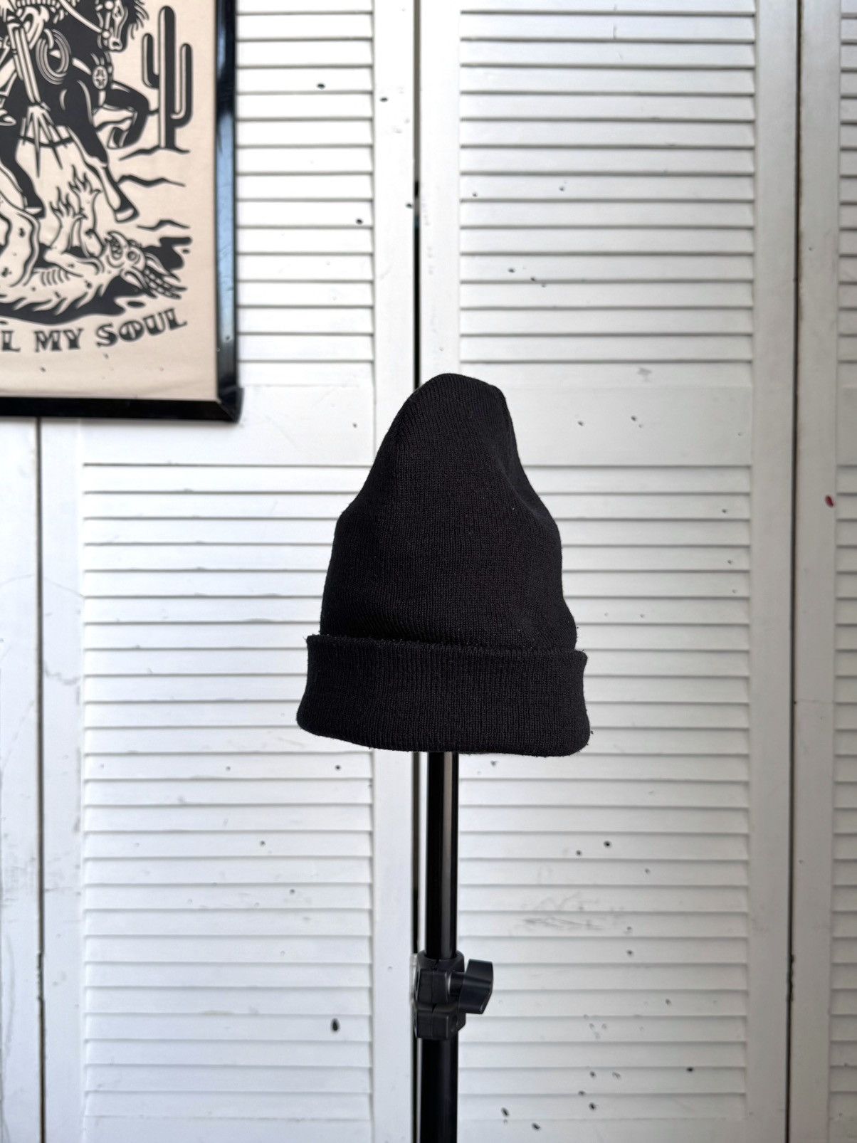 Nike Vintage Nike Knit Beanie Black Solo Swoosh One Size Y2K Size ONE SIZE - 6 Thumbnail