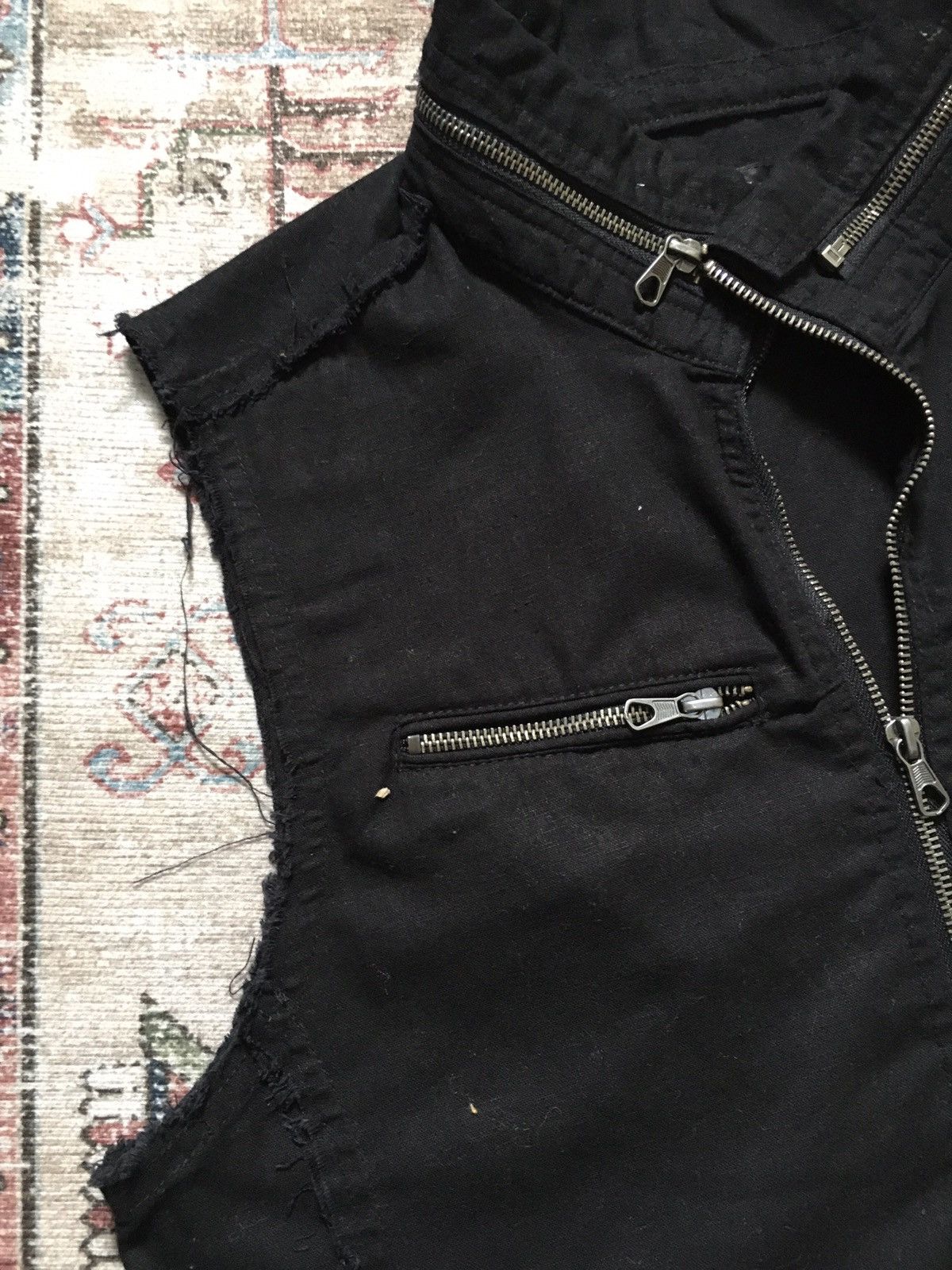 In The Attic In the attic Black Distressed linen Vest Size US L / EU 52-54 / 3 - 4 Thumbnail