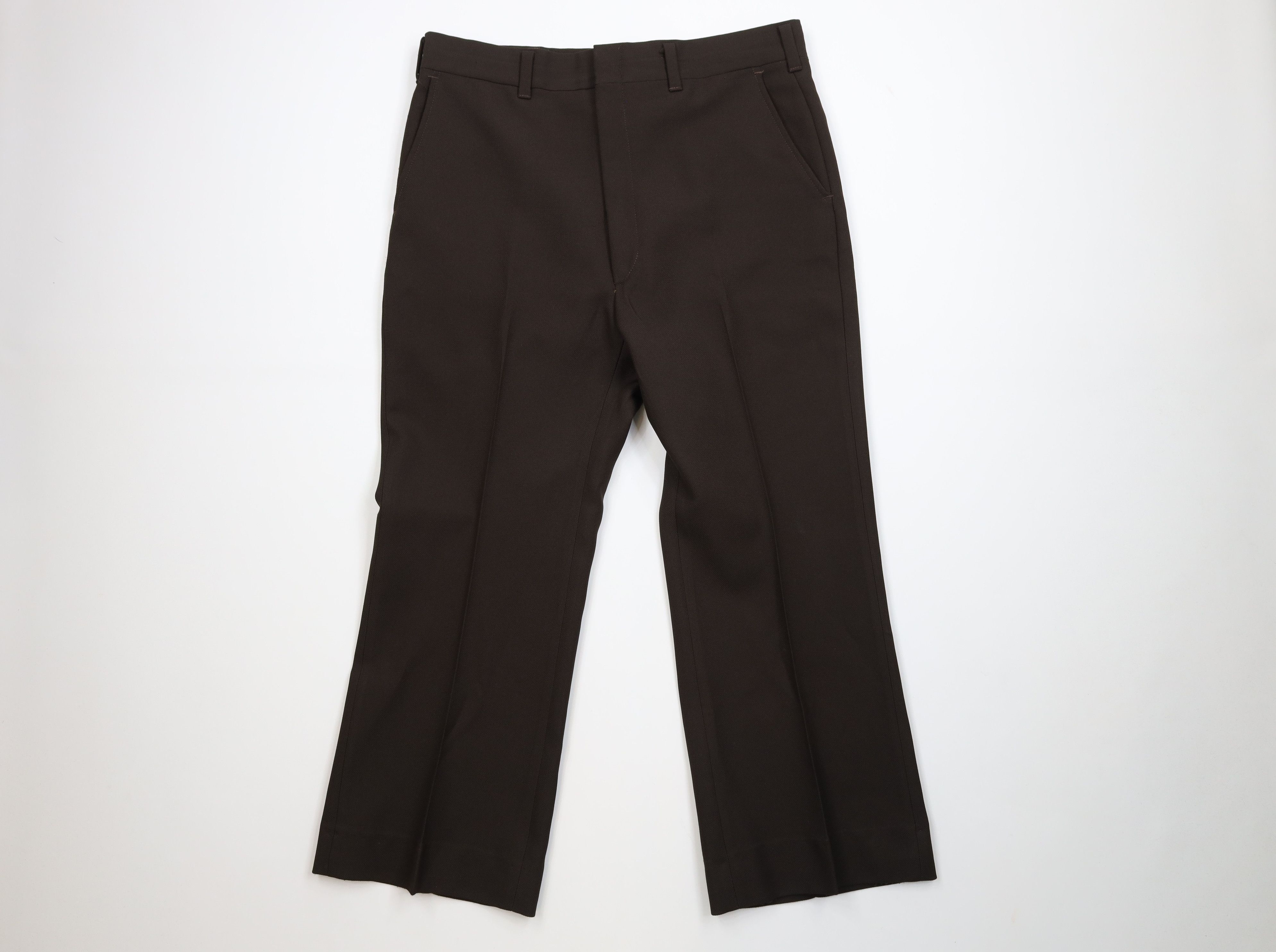 Vintage Vintage 70s Streetwear Flared Wide Leg Chino Pants Brown USA Size US 34 / EU 50 - 1 Thumbnail
