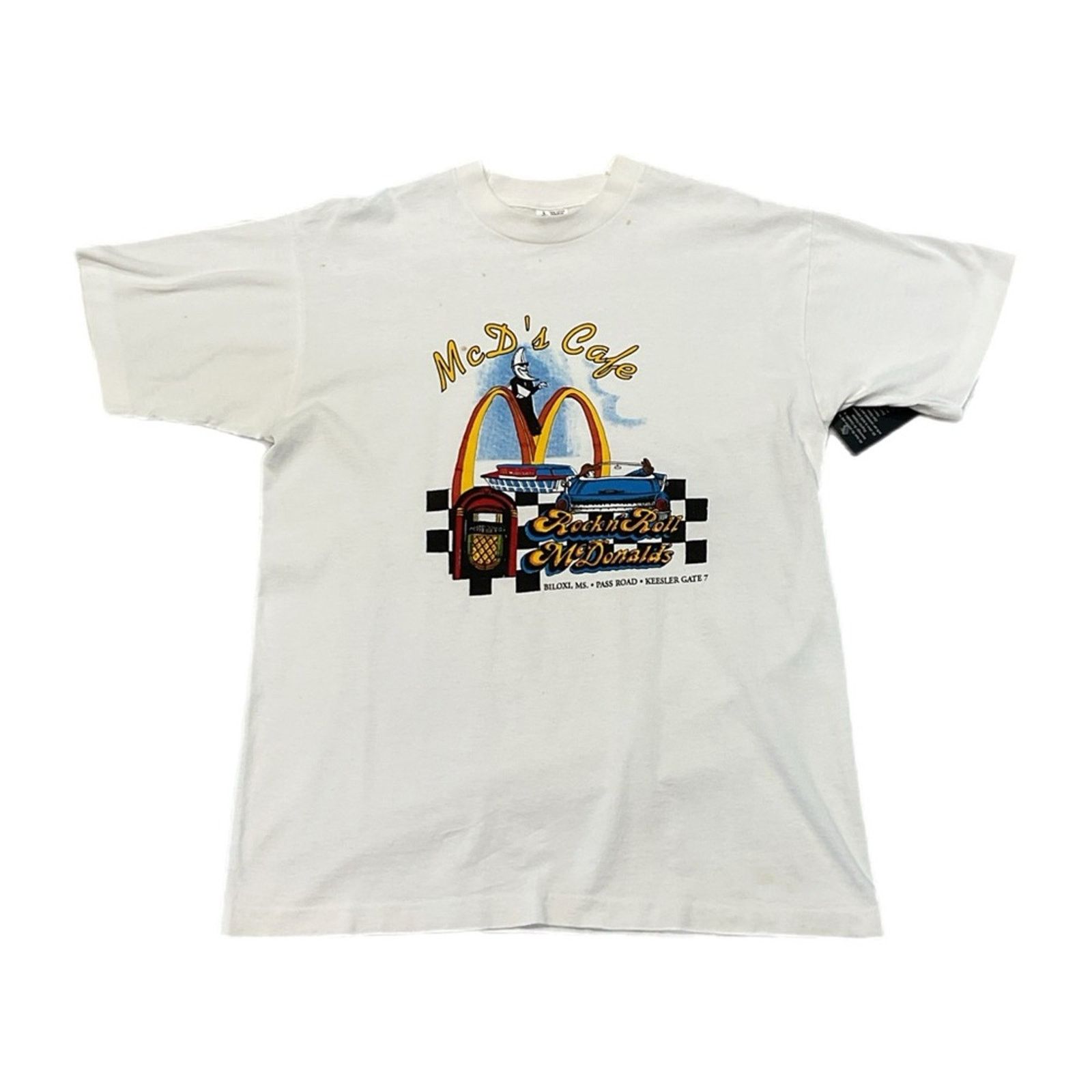Fruit Of The Loom Vintage 90’s McDonald’s Café Restaurant Promo T-Shirt Size US L / EU 52-54 / 3 - 1 Thumbnail