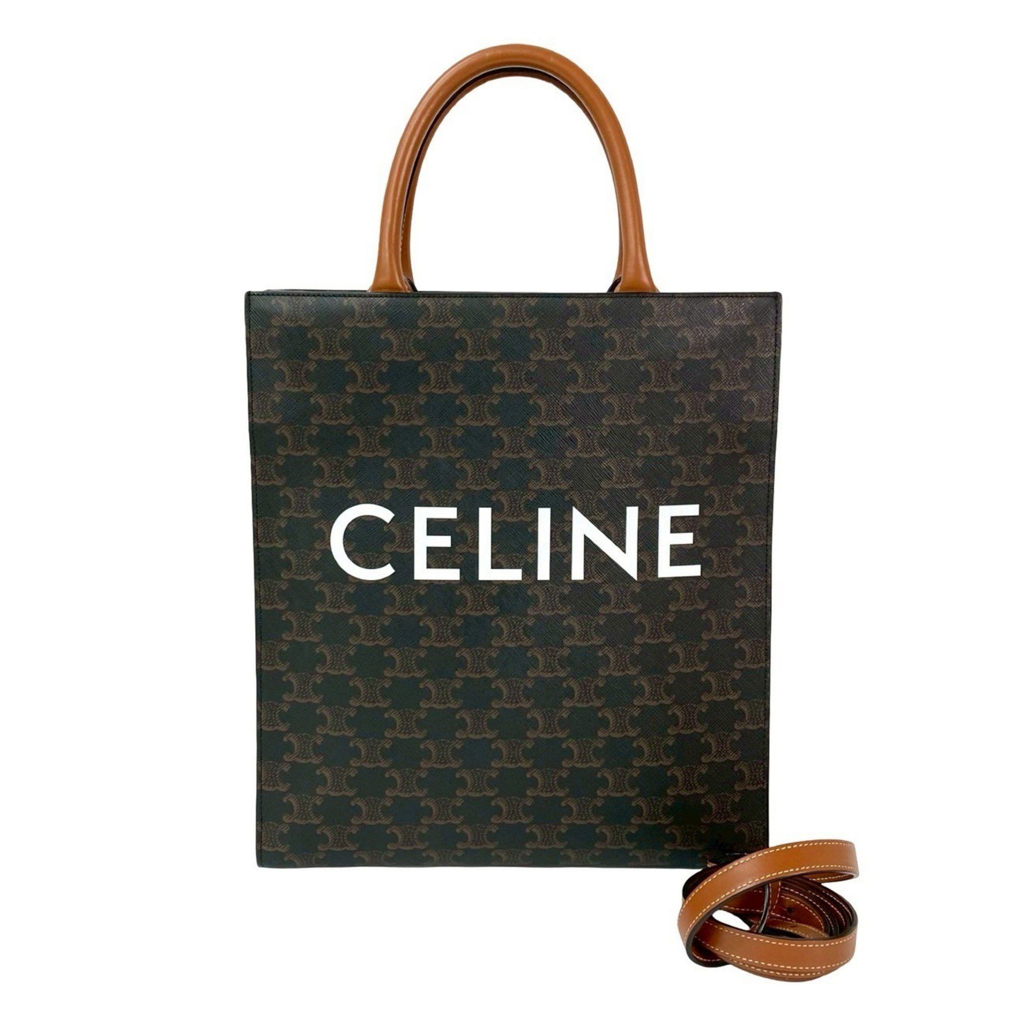 Celine CELINE Vertical Cabas Leather 2-Way Handbag, Mini Tote Bag, Shoulder Brown 1341c Size ONE SIZE - 1 Thumbnail