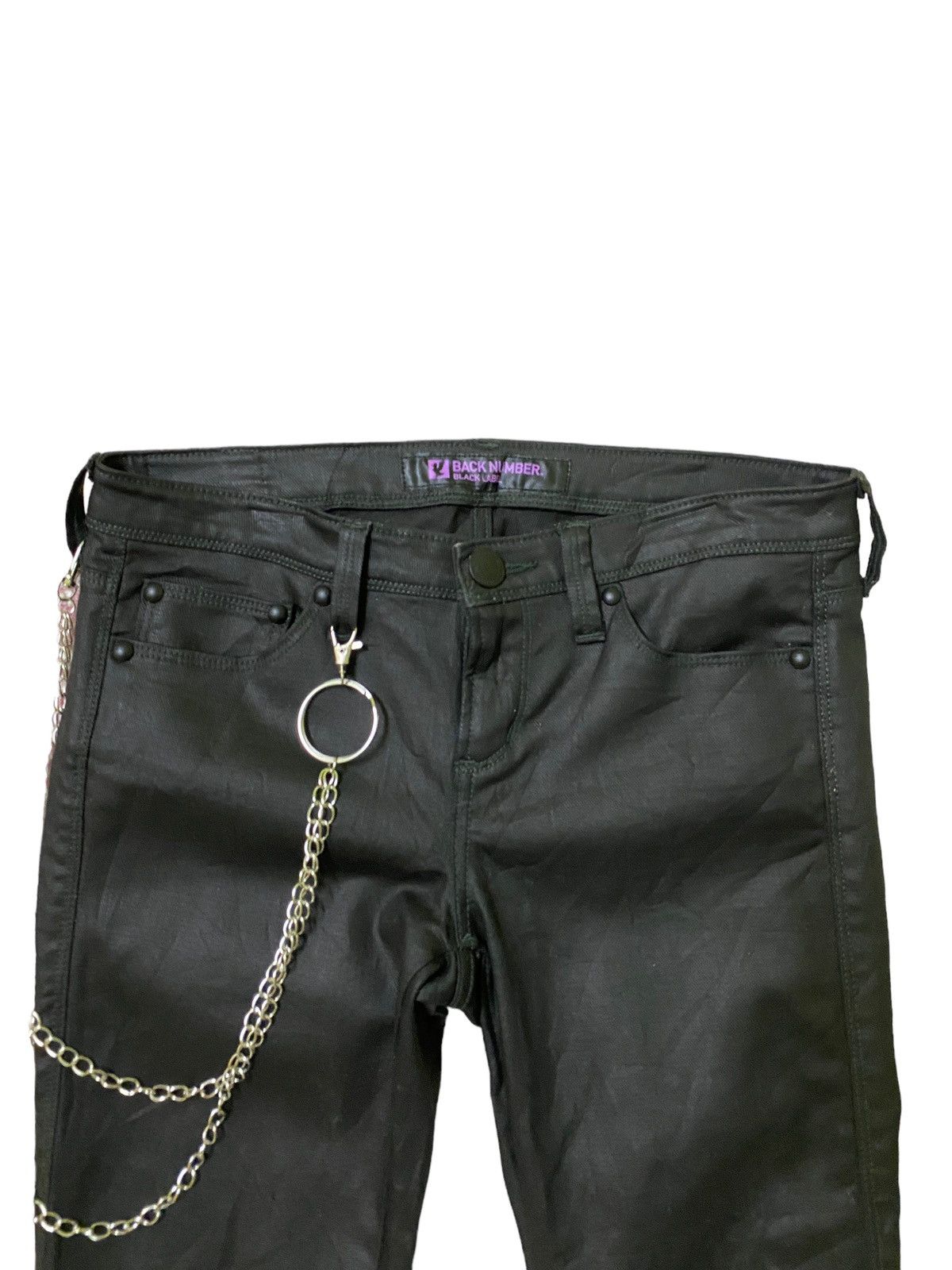 Designer × Japanese Brand × Vintage Skinny BACK NUMBER Waxed Low Rise Denim Size US 28 / EU 44 - 3 Thumbnail
