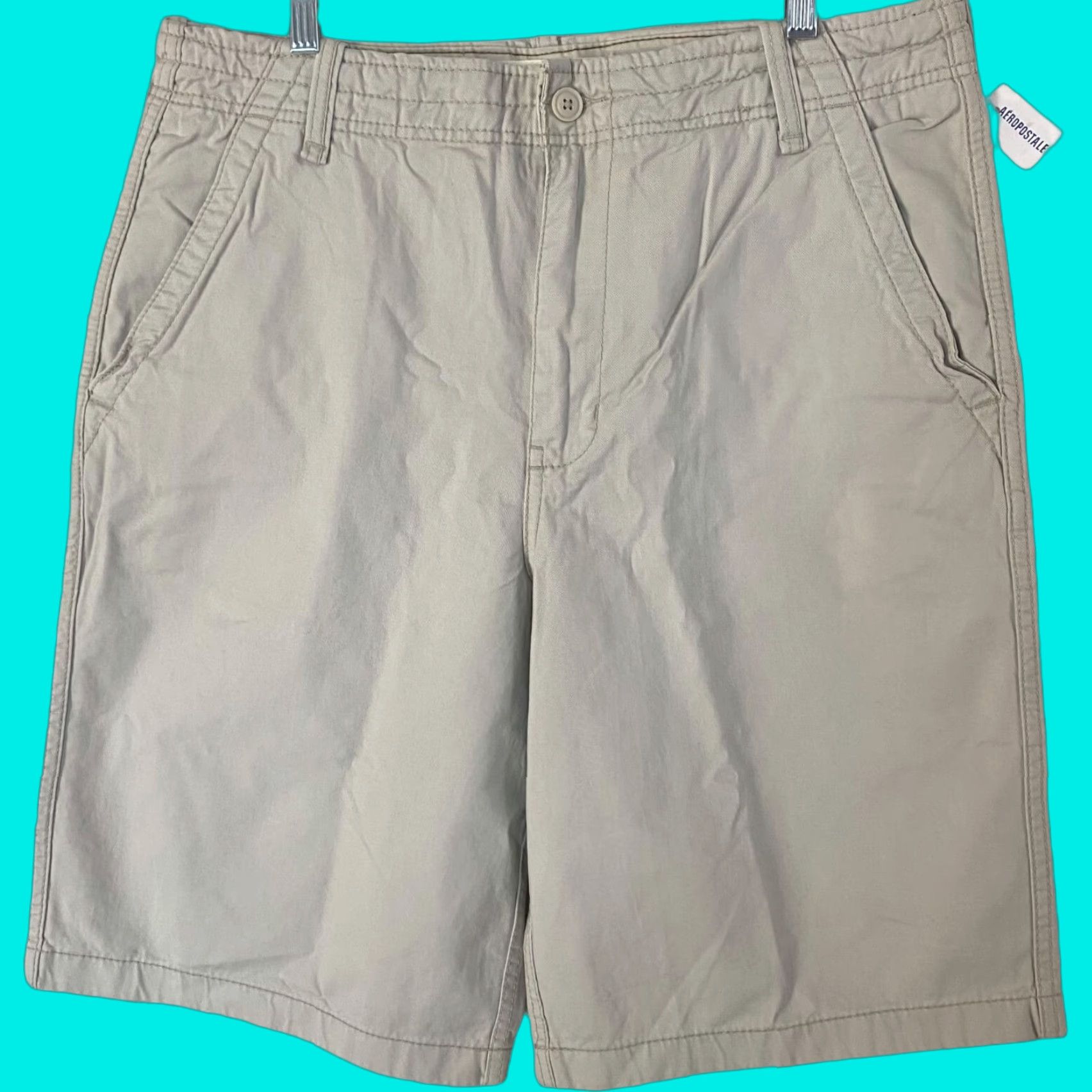 Vintage VINTAGE Aeropostale Cotton Twill Chino Shorts Men's 36 Beige Flat-Front Casual Summer Size US 36 / EU 52 - 1 Thumbnail