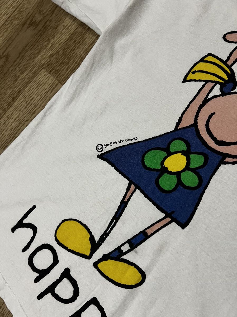 Vintage Vintage Bang On The Door Happy Art Print T shirt Tee Size US XL / EU 56 / 4 - 4 Thumbnail