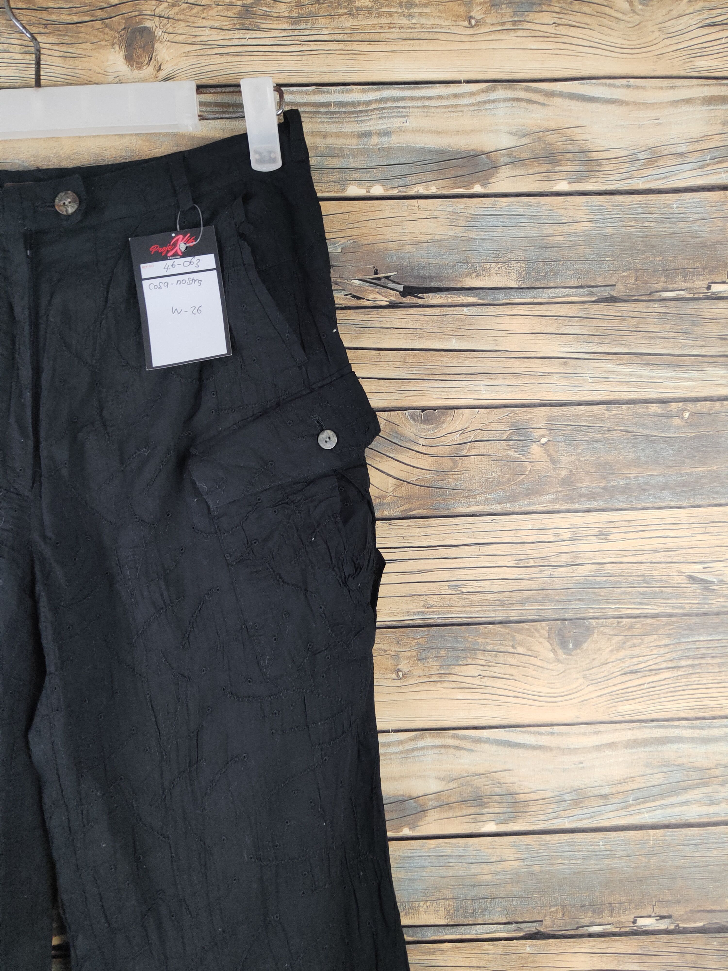 Japanese Brand DL Cosa-Nostra Black Multipocket Cargo Pants #46-063 Size 26" / US 2 / IT 38 - 5 Thumbnail