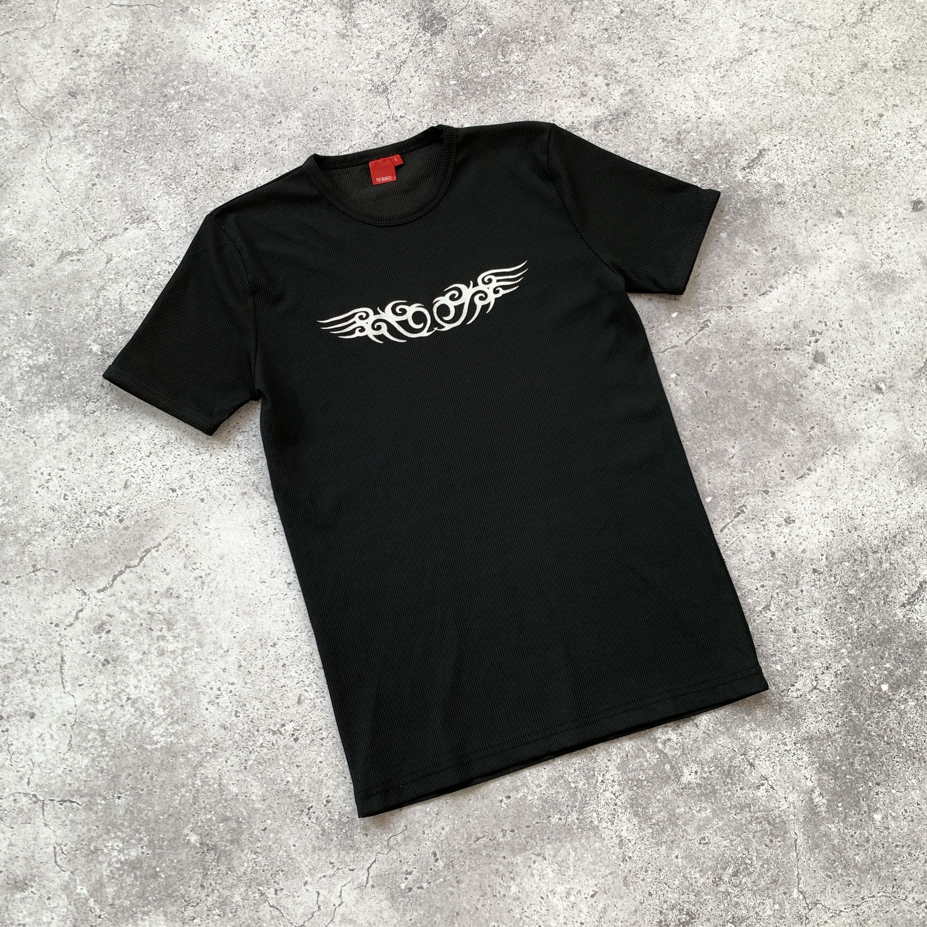 Vintage Vintage Tribal 90s Avantgarde Black Graphic Tee Shirt Size US M / EU 48-50 / 2 - 2 Thumbnail