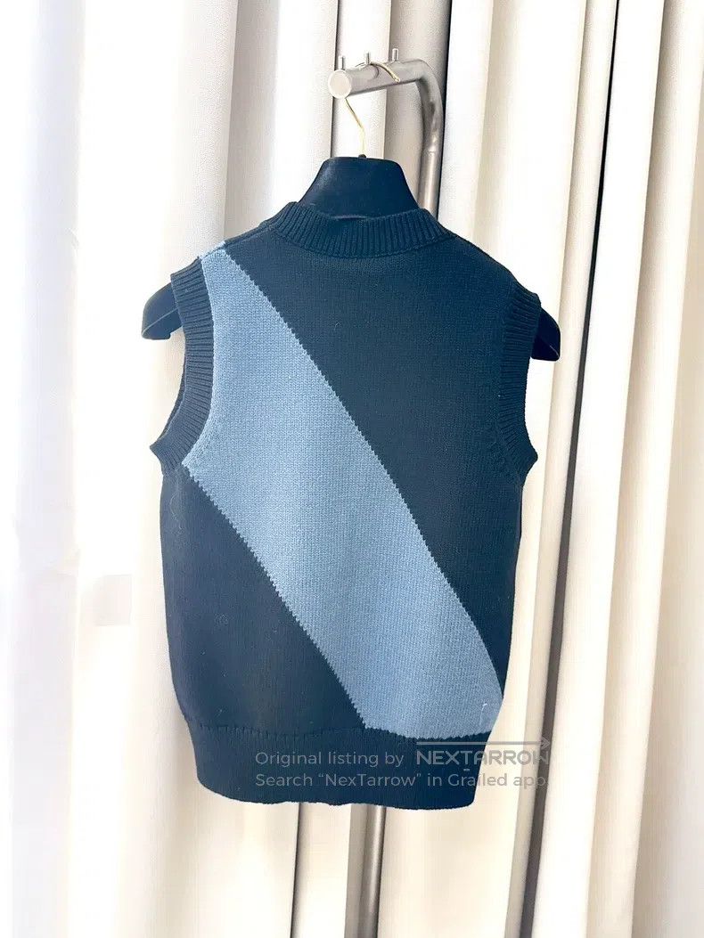 Hermes Hermes Black and Blue Striped Knit Sleeveless Vest Size XS / US 0-2 / IT 36-38 - 4 Thumbnail