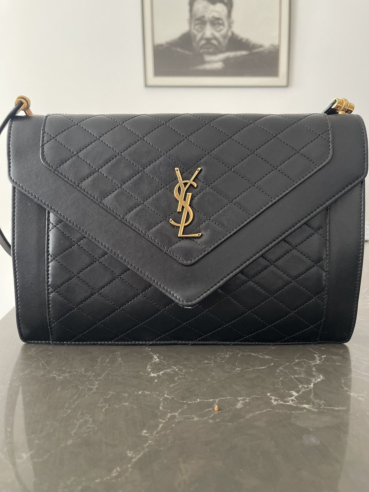 Yves Saint Laurent Authentic Gaby Satchel - Black Quilted Lambskin ...