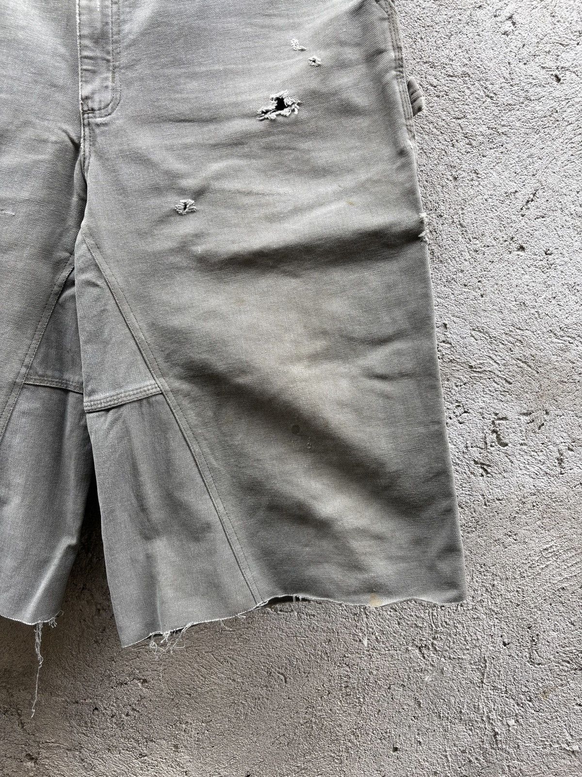 Carhartt Faded MOSS Green Distressed Carhartt Carpenter Shorts Size US 35 - 4 Thumbnail