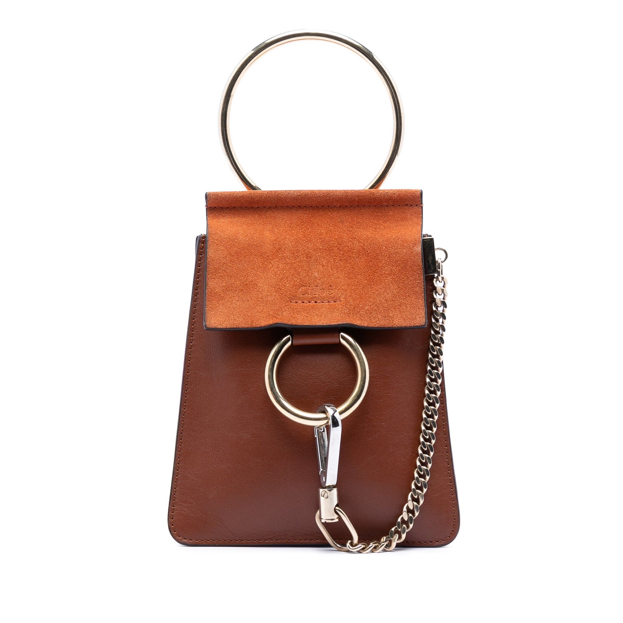 Mini Calfskin and Suede Faye Bracelet Bag