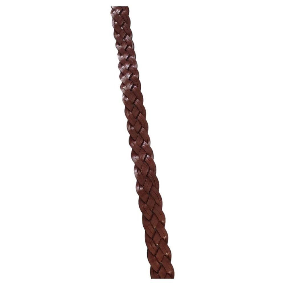 Designer Vintage Ladies Brown Braided Leather Belt Size 18/20 Size ONE SIZE - 8 Thumbnail