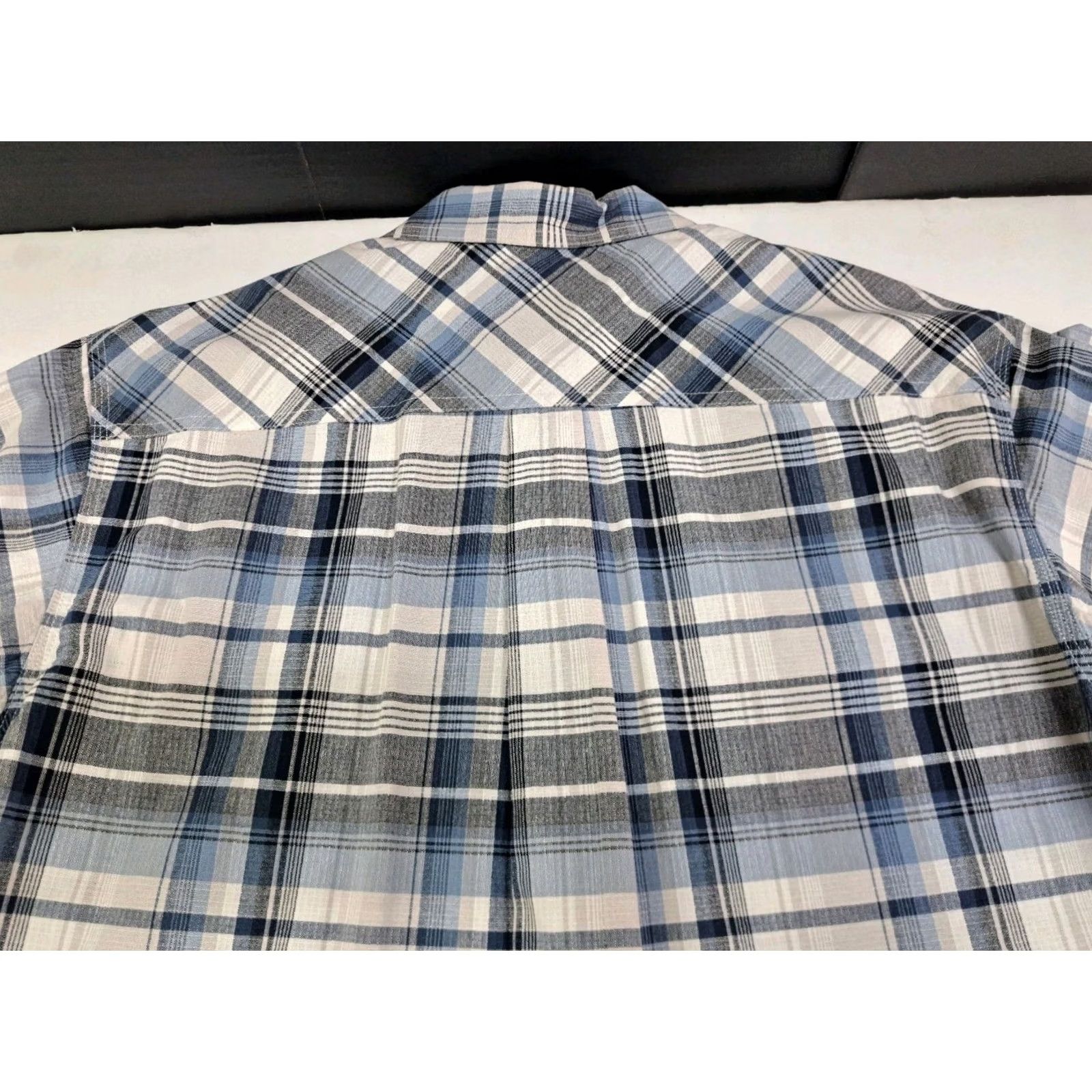 Vintage Red Head Mens Plaid Button Up Shirt Size Large Blue/Grey Short Sleeve C #7262 Size US L / EU 52-54 / 3 - 7 Thumbnail