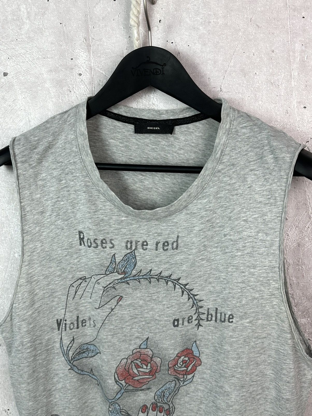 Diesel Vintage Diesel Printed Sleeveless Grey Top Size US S / EU 44-46 / 1 - 2 Thumbnail
