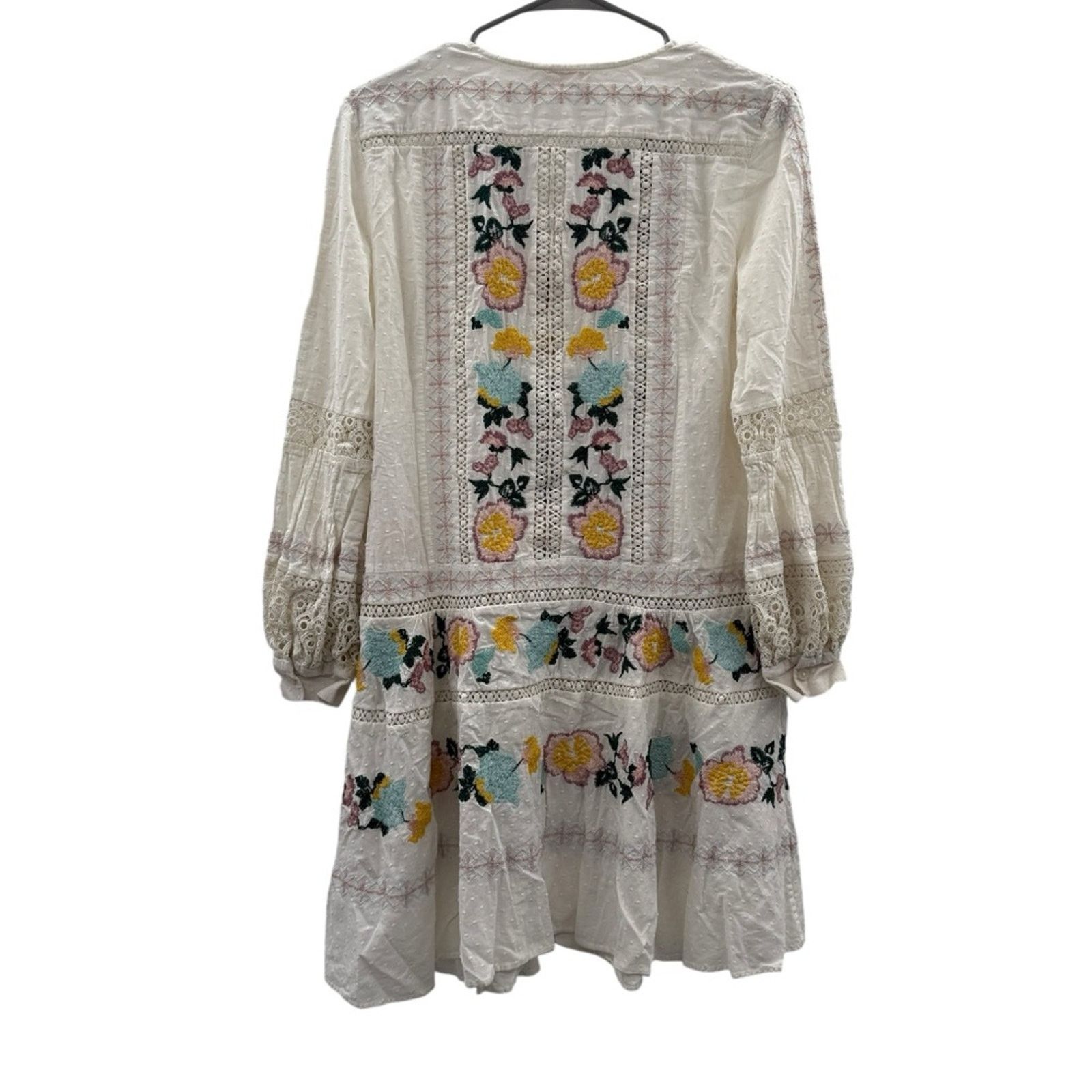 Tory Burch Tory Burch White Multicolor Floral Boho Long Sleeve Dress Size S / US 4 / IT 40 - 5 Thumbnail