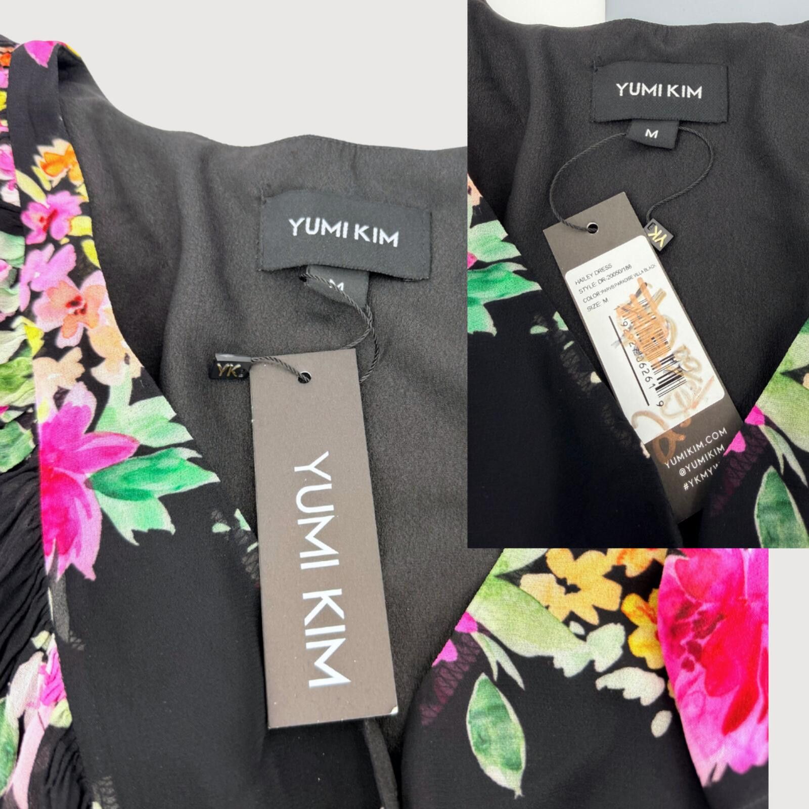 Other Yumi Kim Hailey Floral Mini Dress Black Silk Feel NWT M Size M / US 6-8 / IT 42-44 - 4 Thumbnail