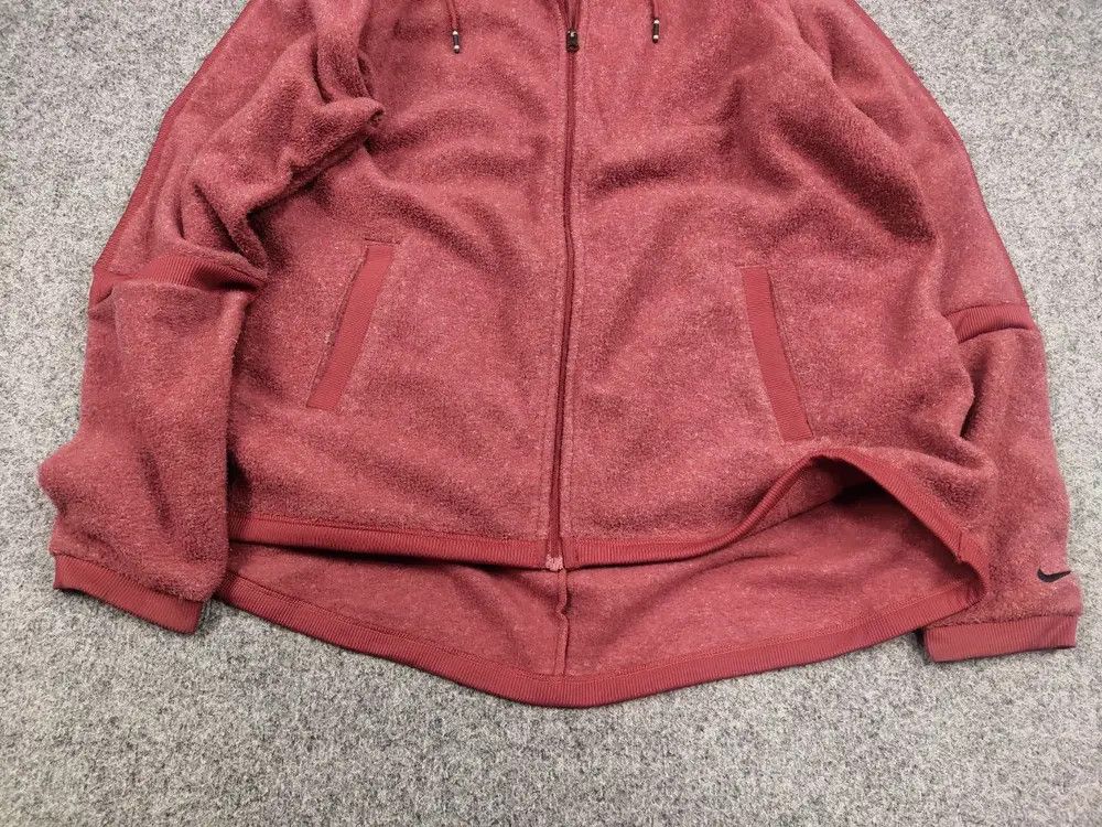 Nike Nike Fleece womens oversized zip-up burgundy Hoodie Size L / US 10 / IT 46 - 3 Thumbnail