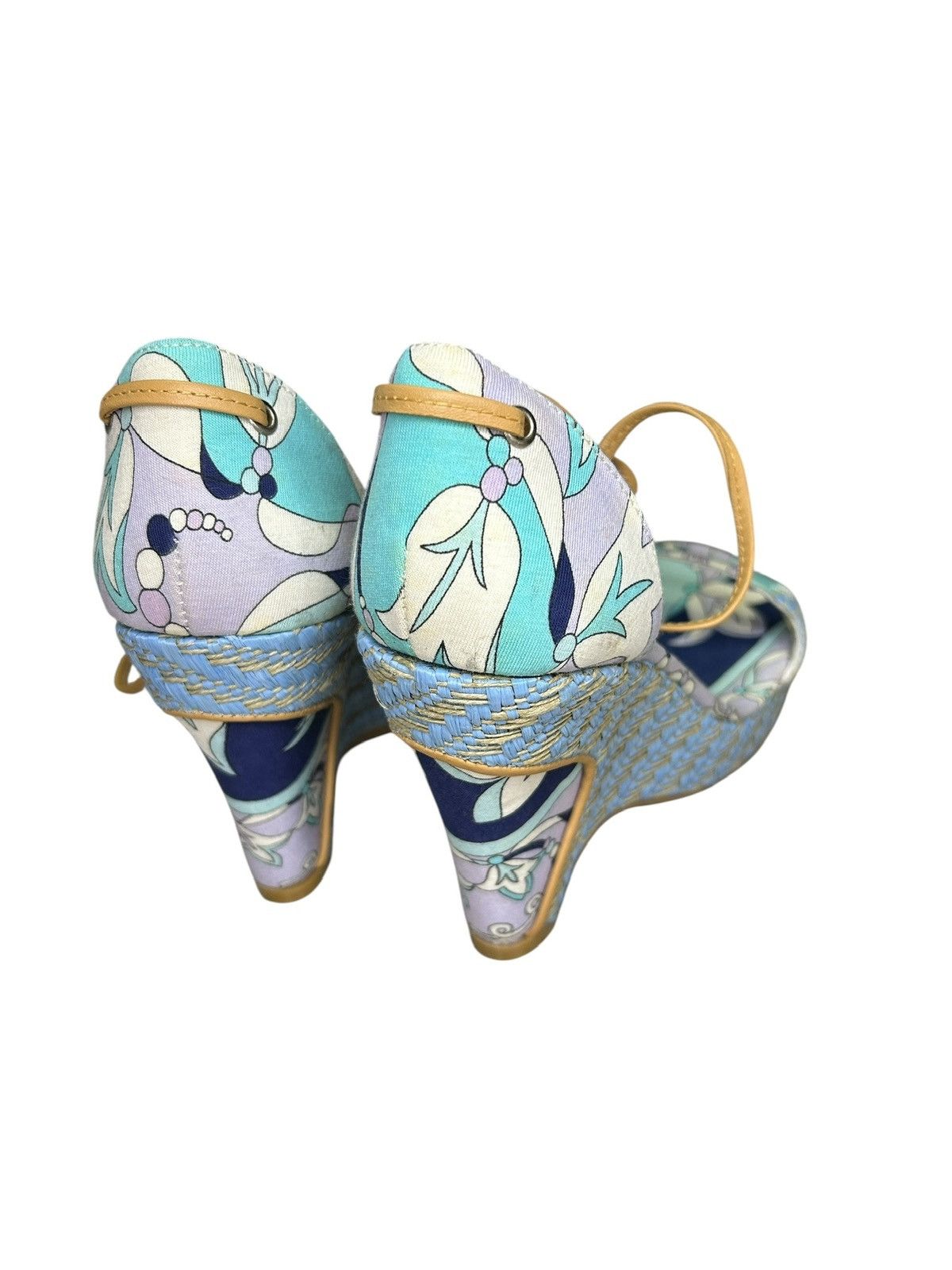 Emilio Pucci 00s Lace Up Wedge Sandals Size US 6 / IT 36 - 6 Thumbnail