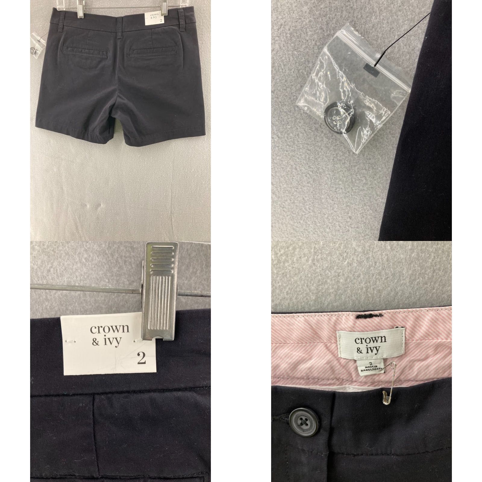Vintage Crown And Ivy Shorts Womens 2 Black NWT Size 26" / US 2 / IT 38 - 8 Thumbnail