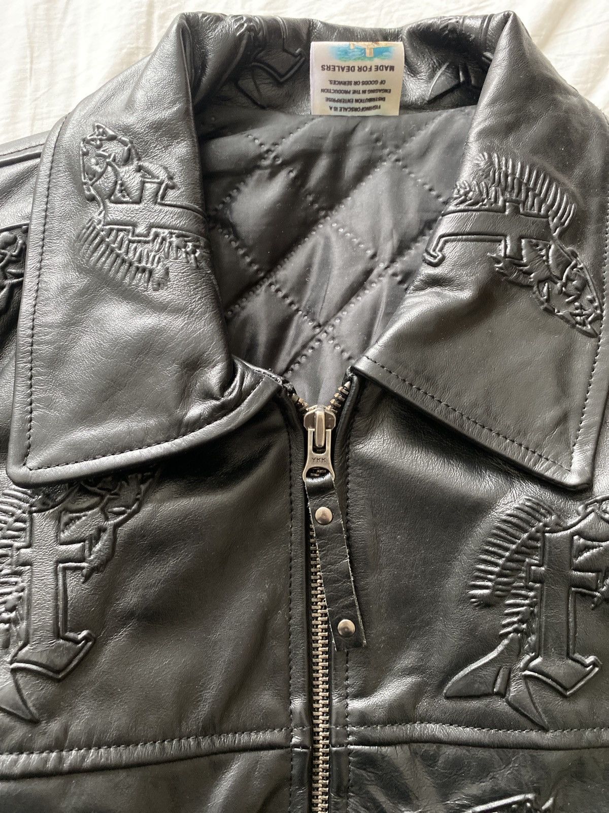 Other Fishing for Scale by Kobe Fisher - Logo Leather Jacket Size US L / EU 52-54 / 3 - 8 Thumbnail