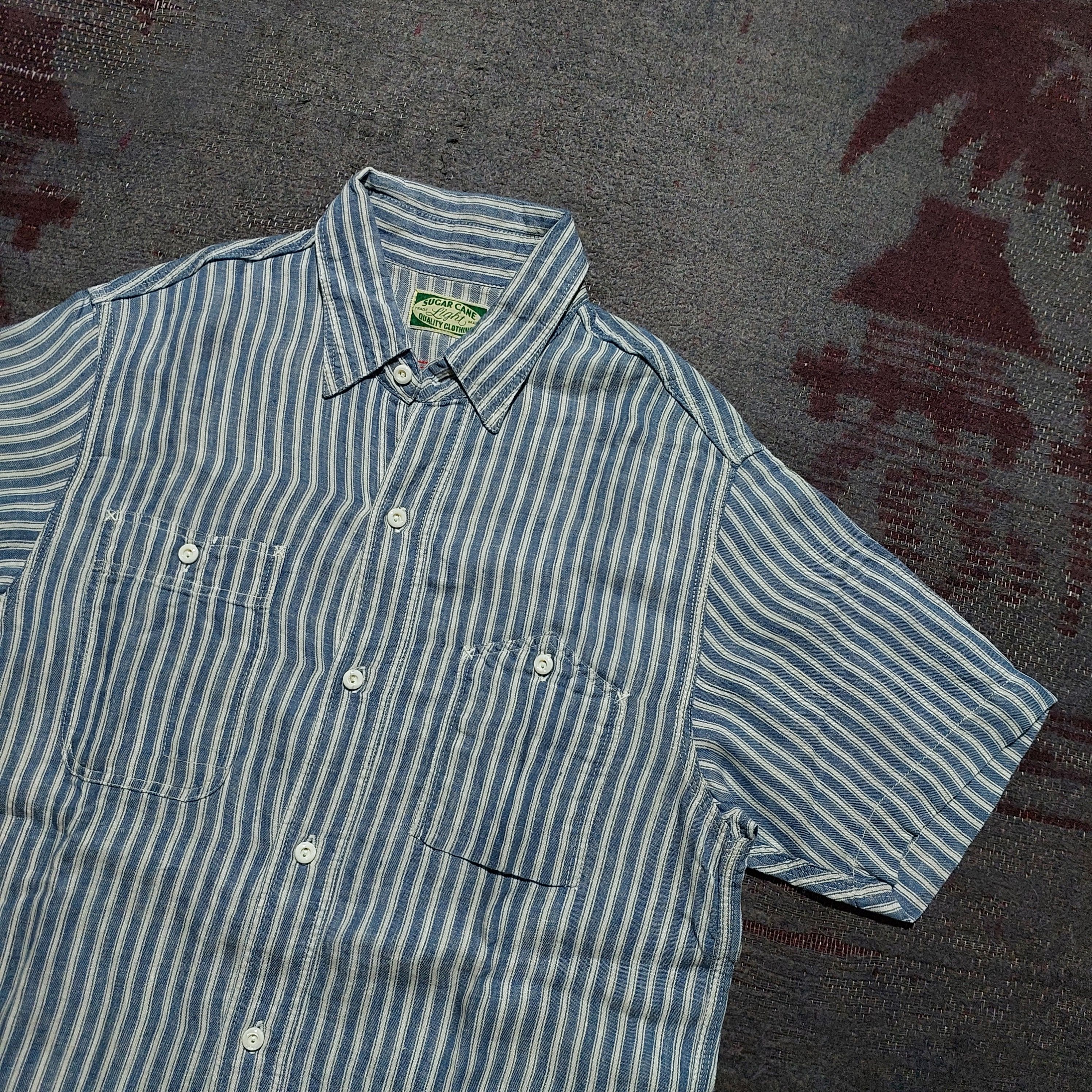 Sugar Cane Sugar Cane chambray stripes blue shirt Size US M / EU 48-50 / 2 - 4 Thumbnail
