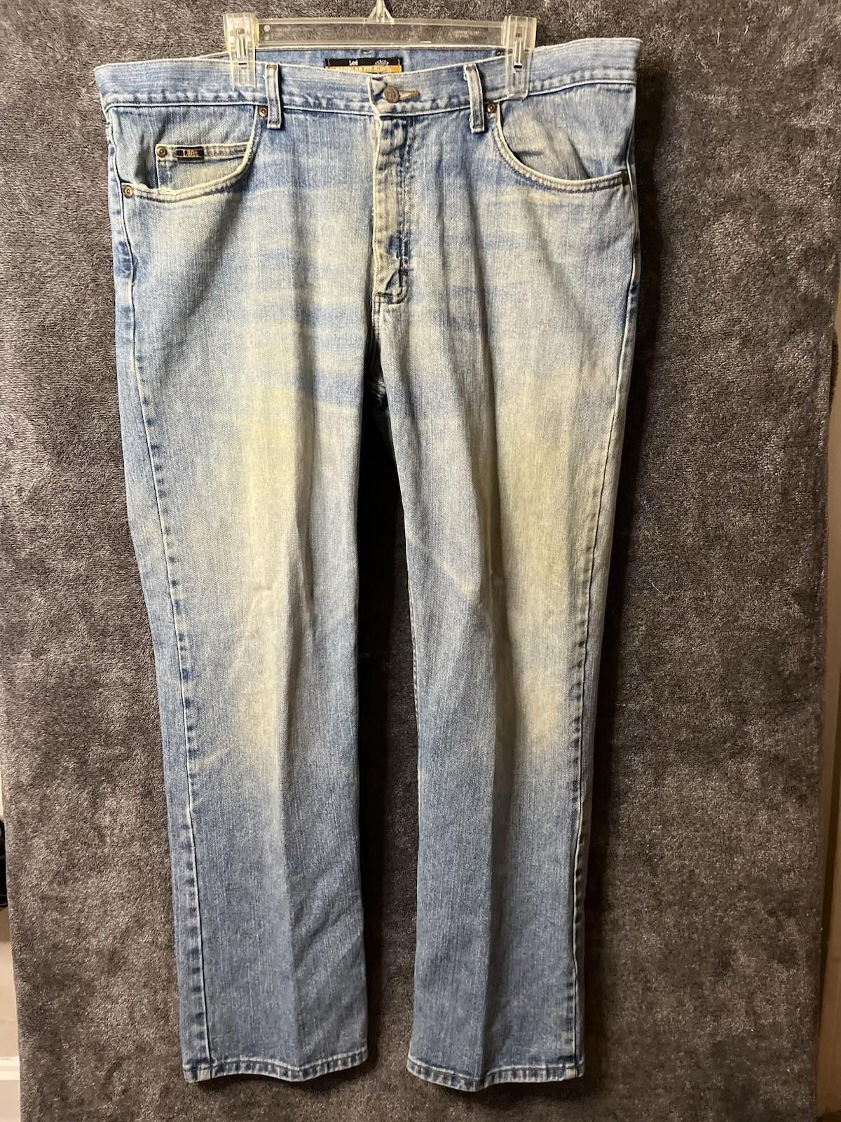 Lee Lee Regular Fit Straight Jeans Mens 40x32 Light Wash Mexico Size US 40 / EU 56 - 1 Thumbnail