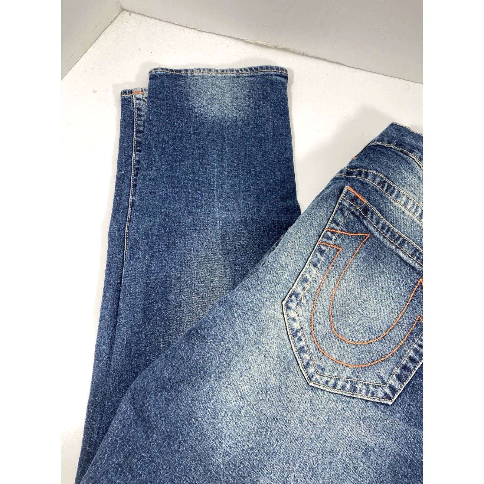 True Religion VINTAGE True Religion Geno No Flap Jeans Men 42X32 Blue Distressed Dark Relaxed Slim NWT Size US 42 / EU 58 - 3 Thumbnail