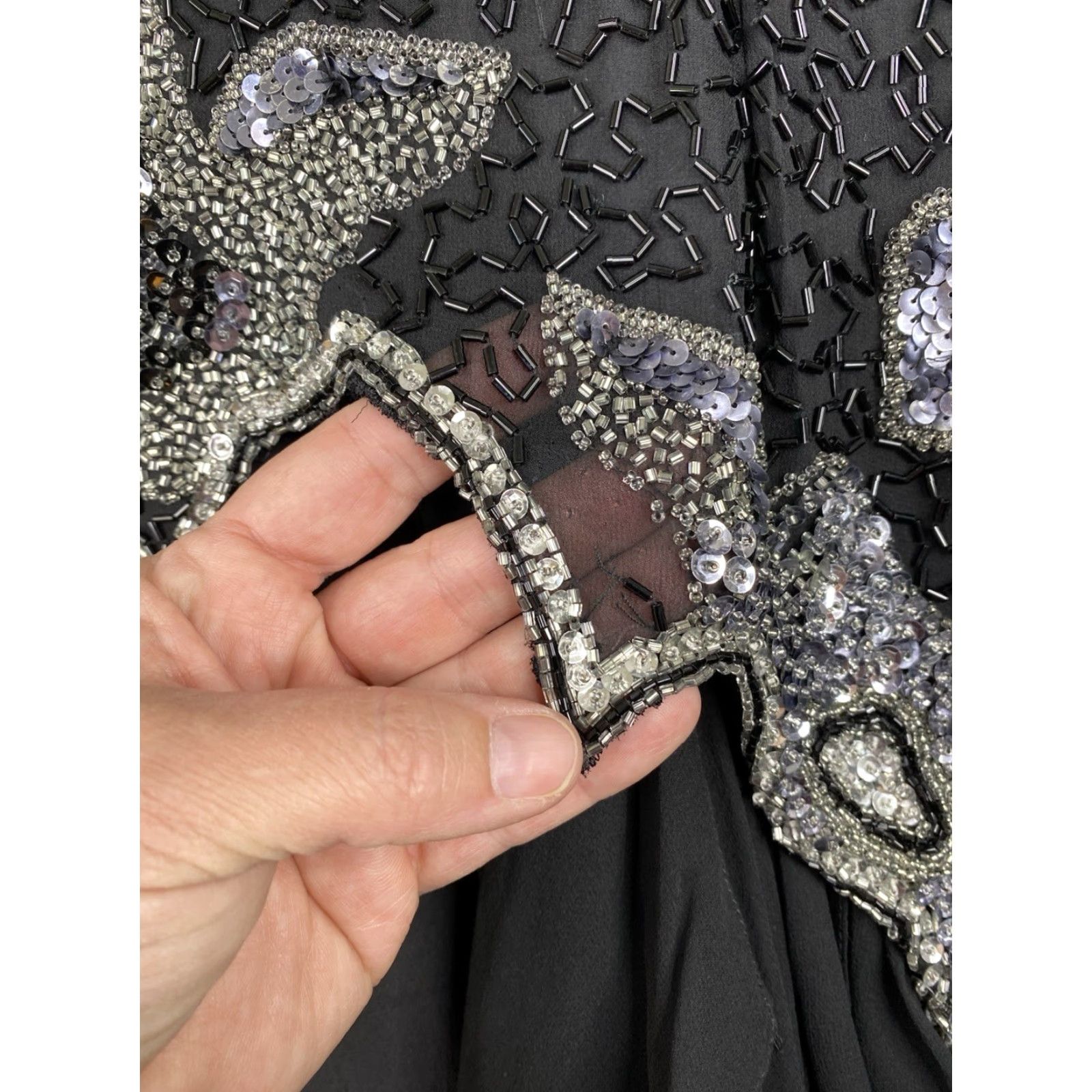 VINTAGE Black Tie Dress Woman Long Silk Beaded Sequins 100% Silk 80s 90s  Formal Party Ball Gown Sz 8 Womens is available for purchase on au PAY  Market - Imported Goods Online