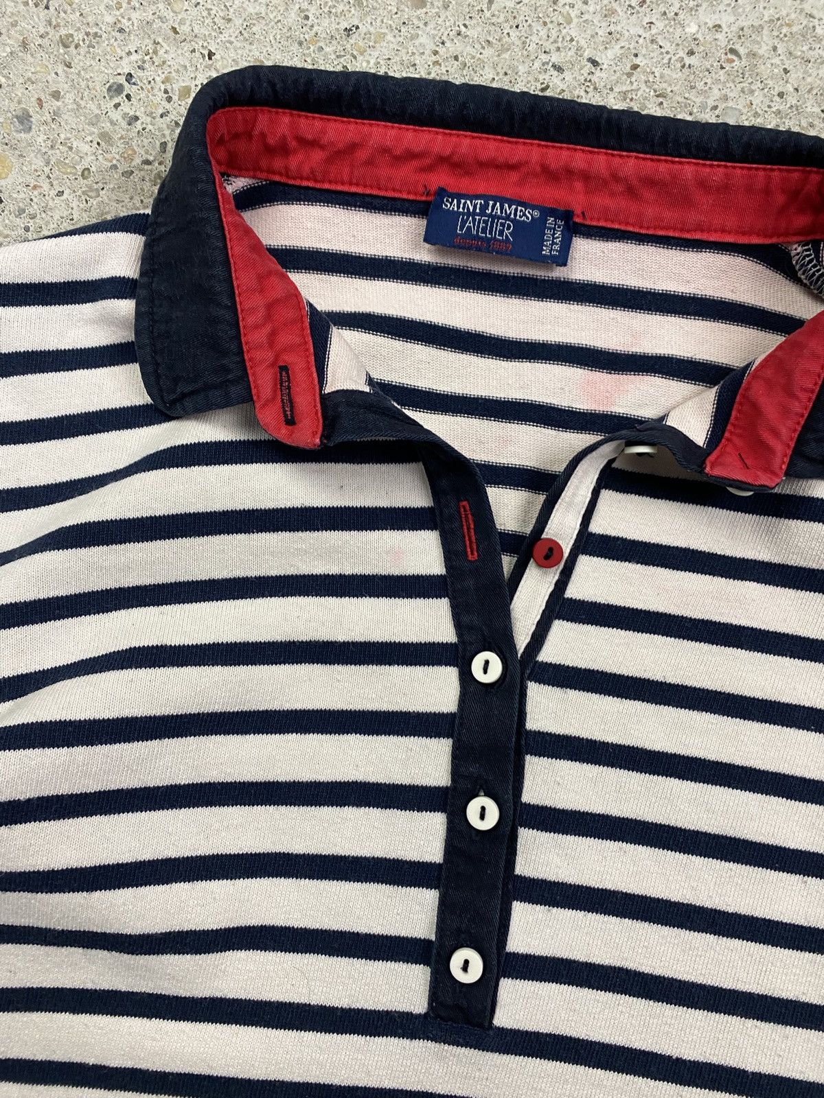 Saint James Saint James l atelier longleeve Polo T-shirt shirt stripes Size L / US 10 / IT 46 - 3 Thumbnail