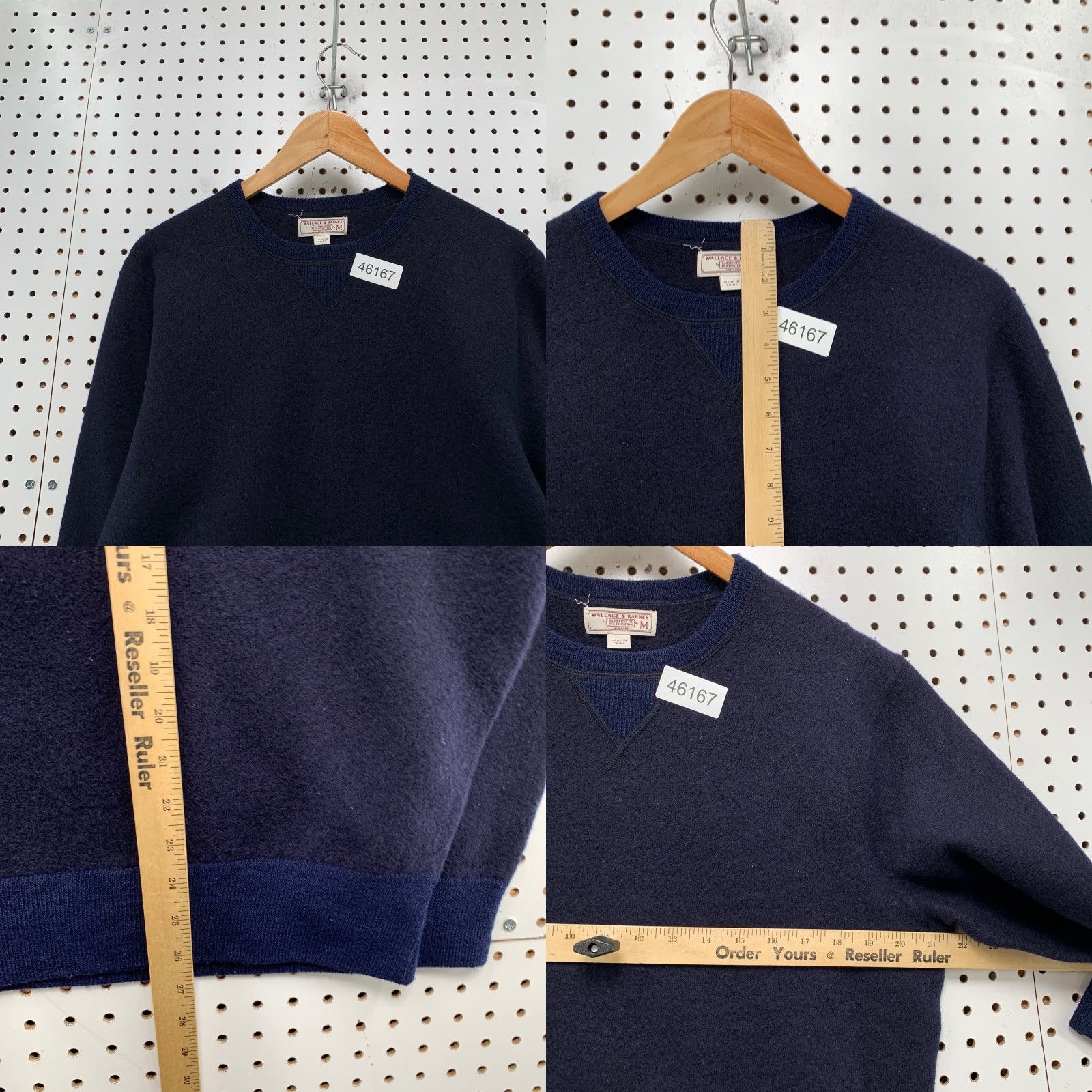 Wallace & Barnes Wallace & Barnes Wool Sweater Mens M Navy Blue Crewneck Retro V Notch Shirt Mens Regular Knit Pullover Winter Fall Clothing Size US M / EU 48-50 / 2 - 8 Thumbnail