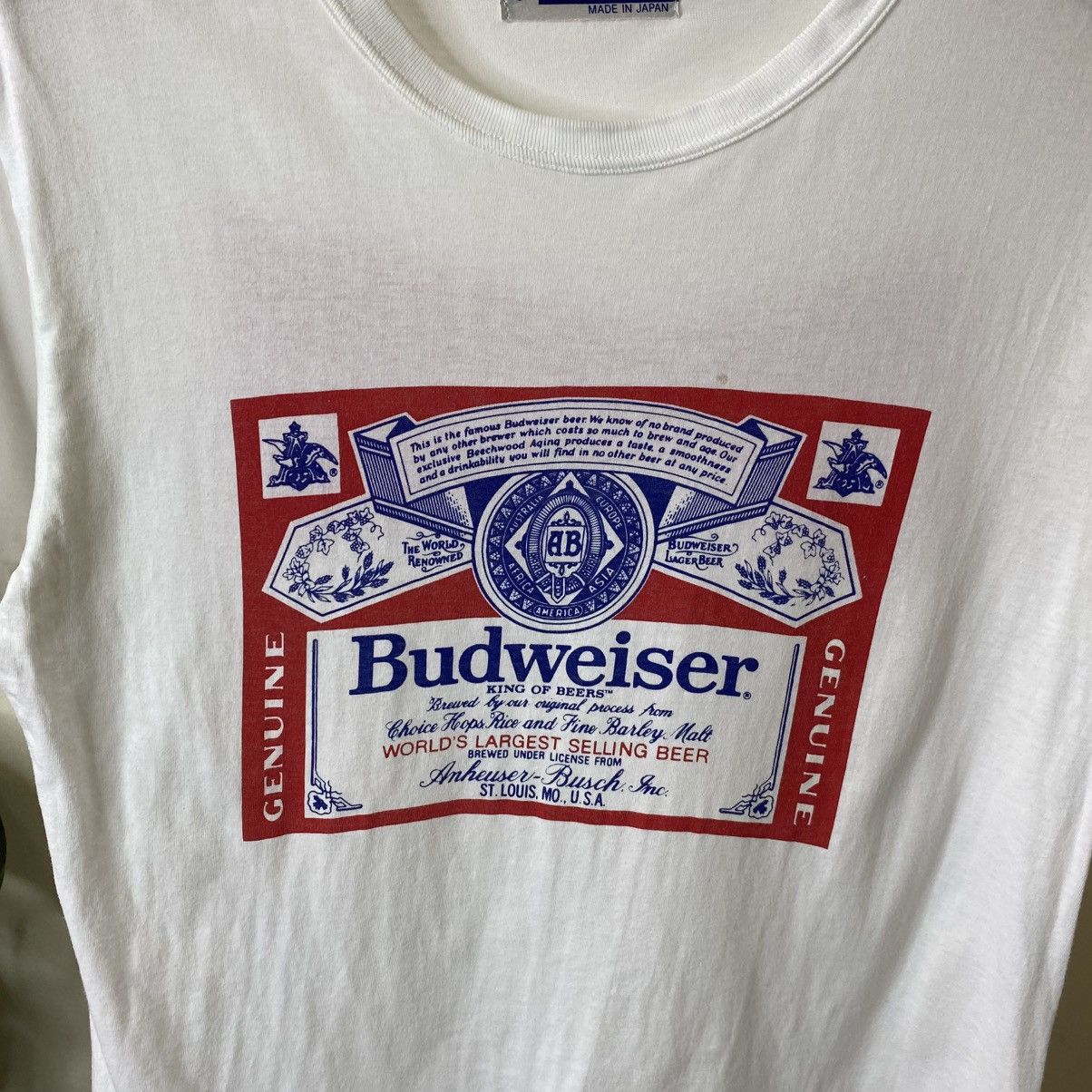 Budweiser Vintage 80s Suntory Budweiser Promo T Shirt Japan Edition Size US S / EU 44-46 / 1 - 2 Thumbnail