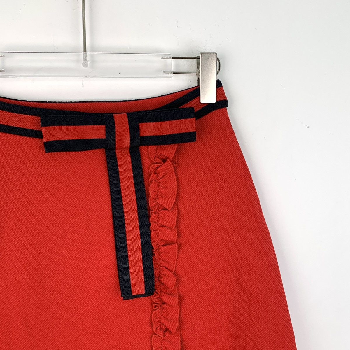 Gucci Gucci Red Bow Tie Striped Web Lace Casual Knit Skirt K26WX Size 26" / US 2 / IT 38 - 3 Thumbnail