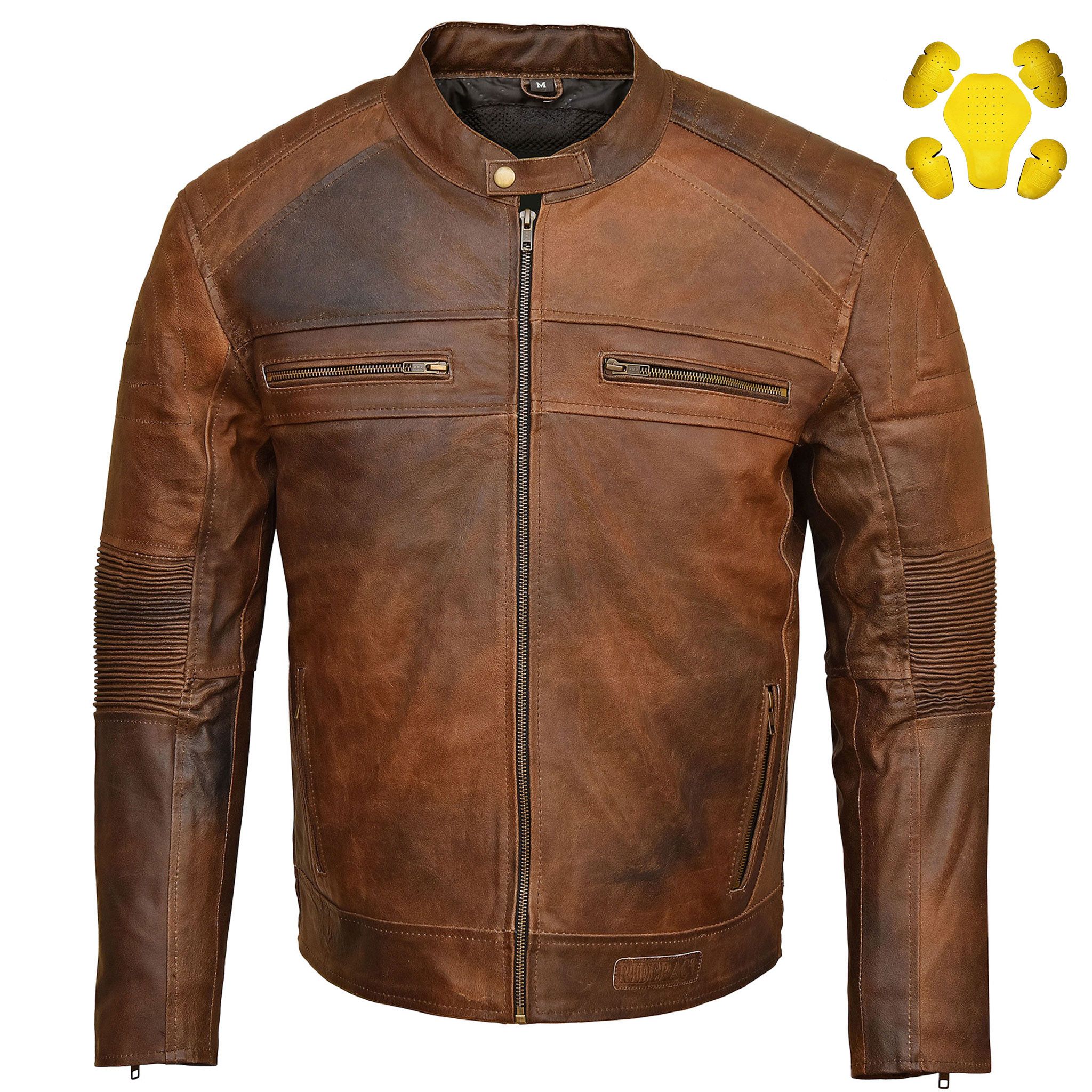 Other RIDERACT® Men's Leather Motorcycle Jacket Cafe Racer KRATOS Size US XS / EU 42 / 0 - 1 Thumbnail