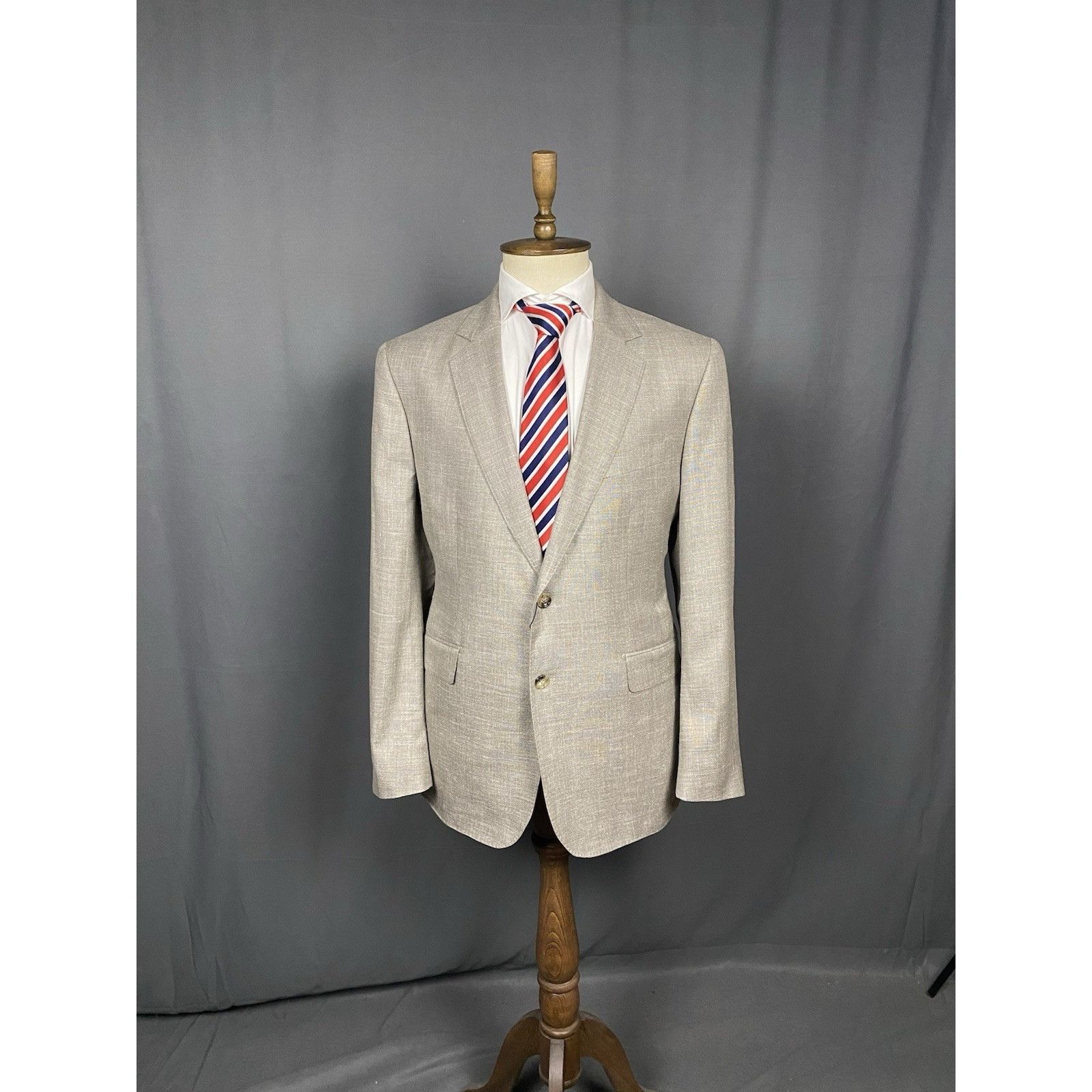 Hackett NWT GREAT Hackett Saville Row Taupe Beige Wool Silk Blazer J Size 46R - 3 Thumbnail