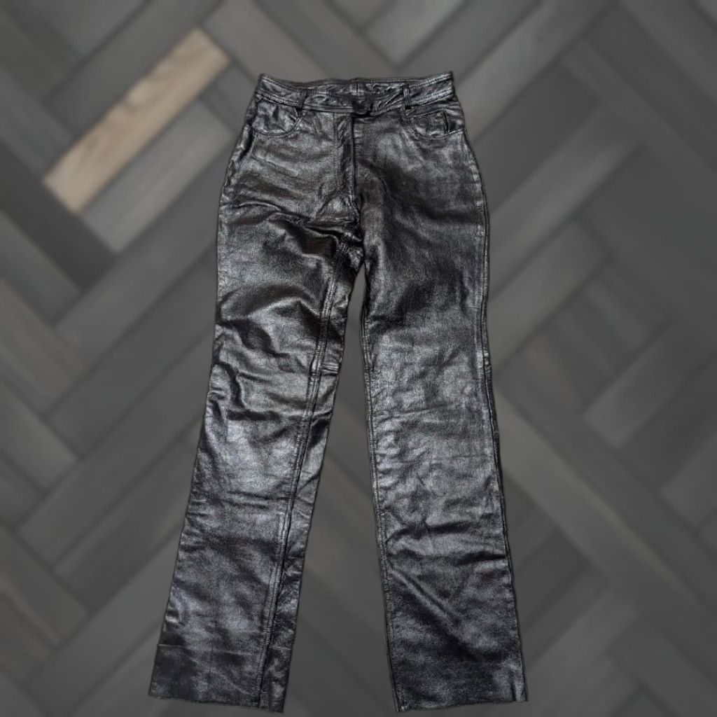 Vintage VINTAGE Jamin Leather Motorcycle Pants 28x32 Black Cowhide Leather Jeans Mens Jeans 90s Size US 28 / EU 44 - 1 Thumbnail
