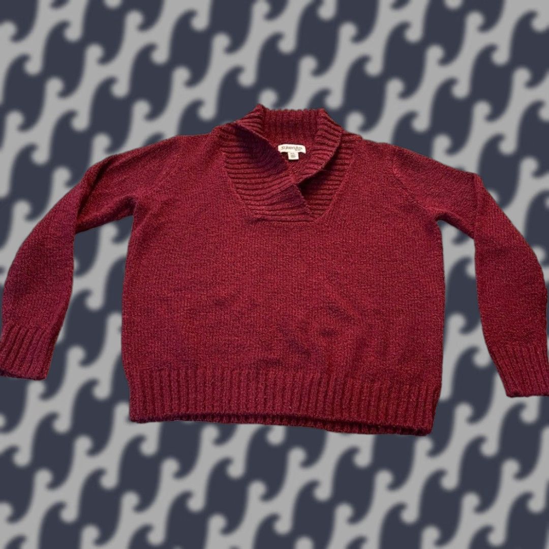 Vintage St. John's Bay burgundy red fleck v cowl holiday sweater top women's Petite XL Size XL / US 12-14 / IT 48-50 - 1 Thumbnail