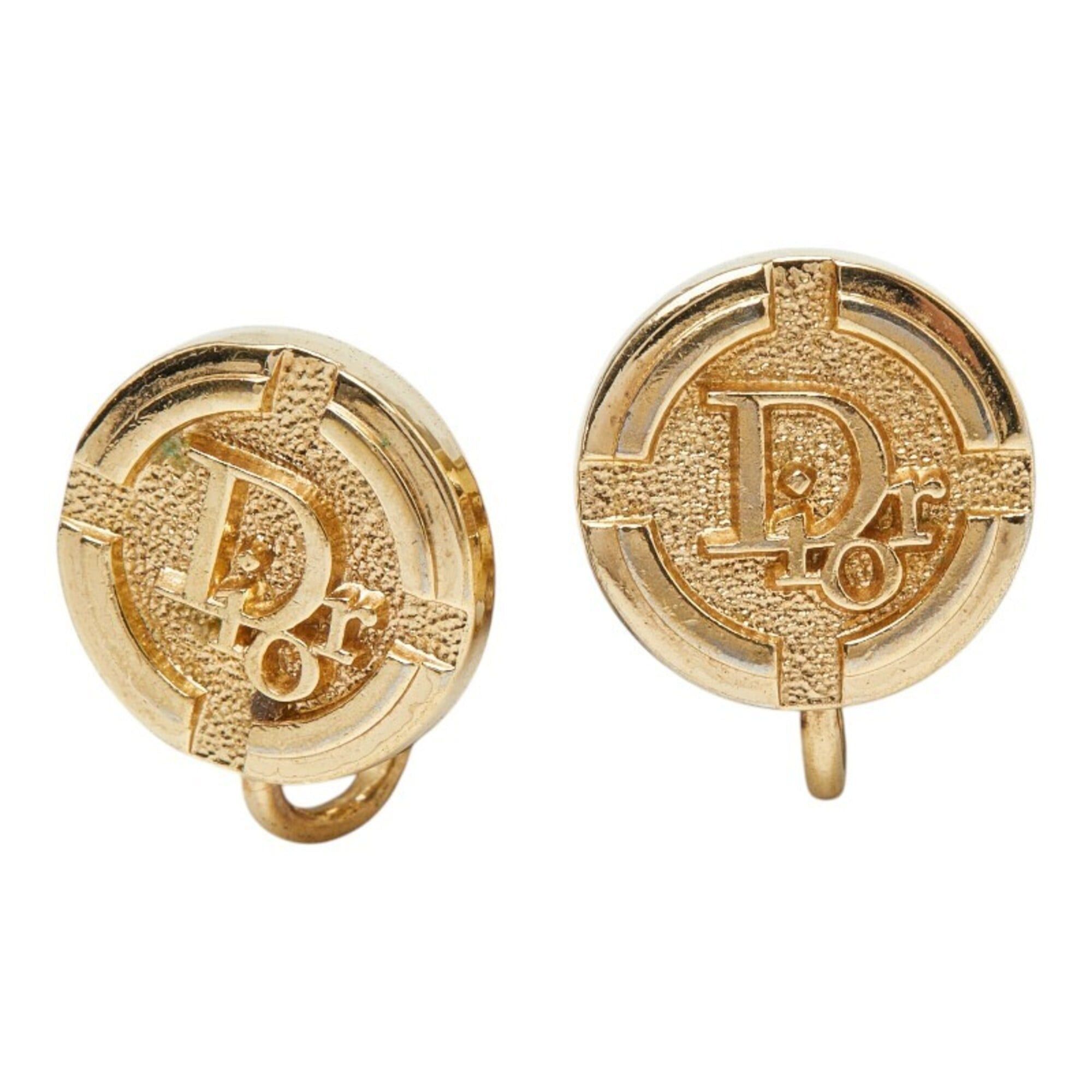 Dior Christian Dior Dior Vintage Logo Earrings, Gold Plated, Women's Size ONE SIZE - 1 Thumbnail