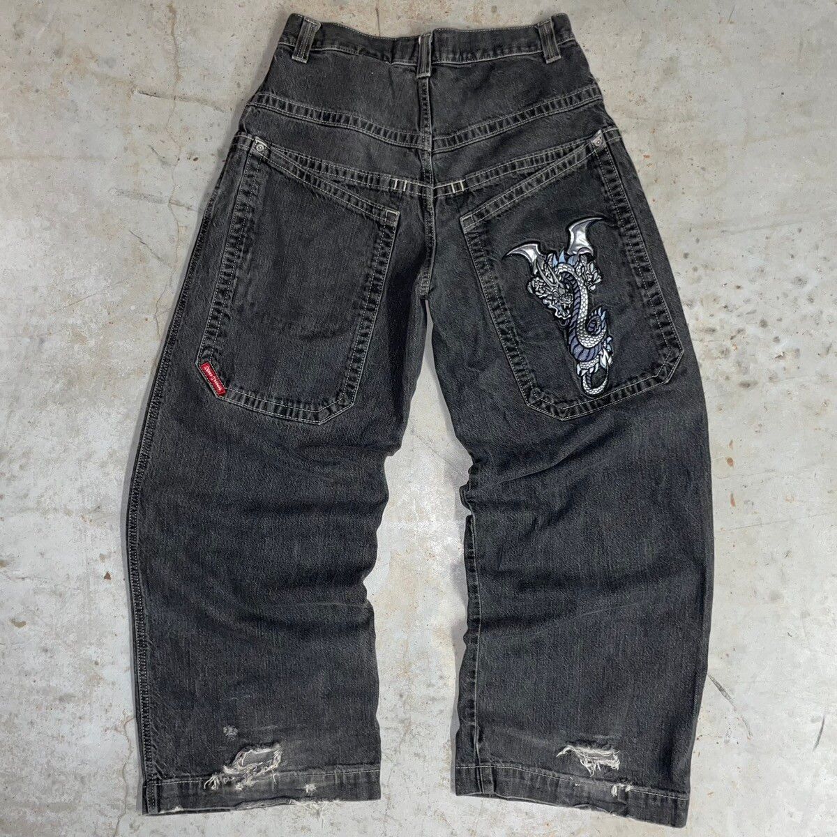 Vintage Vintage Y2K JNCO Tribals Dragon Black Baggy Jeans Skater | Grailed