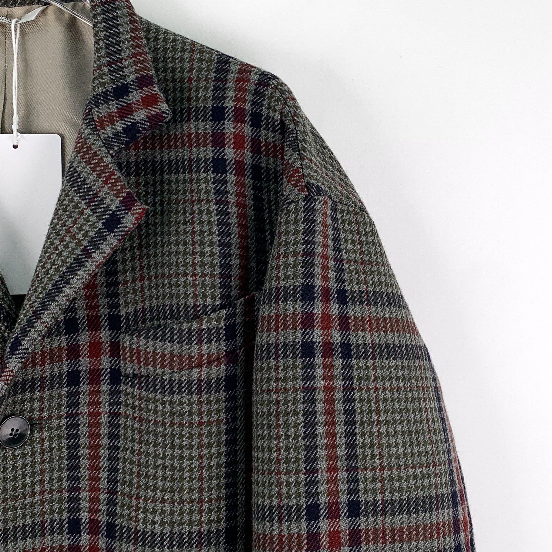 Valentino Valentino Houndstooth Wool Coat Colorblock (48) Size US M / EU 48-50 / 2 - 3 Thumbnail