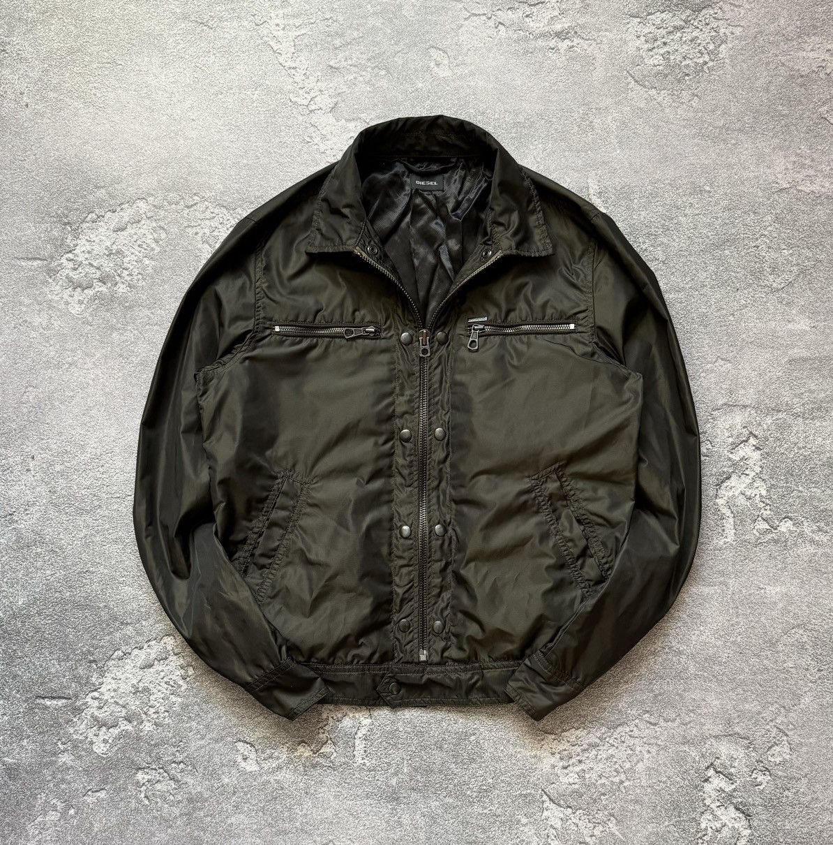 Diesel Diesel M zip bomber jacket green nylon long sleeve Size US M / EU 48-50 / 2 - 1 Thumbnail
