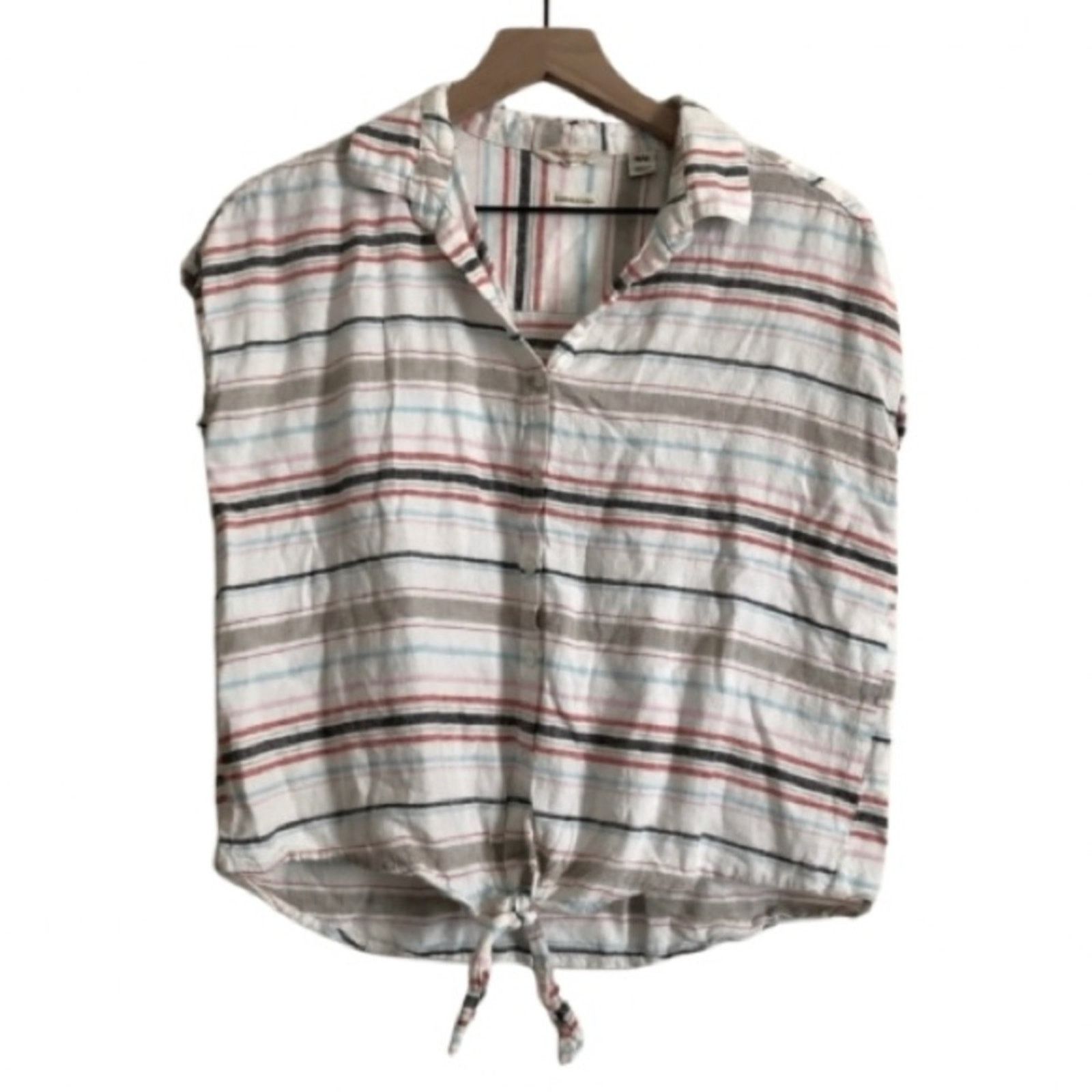 Weatherproof Weatherproof Vintage Linen Sleeveless Button Up Shirt Top Size M / US 6-8 / IT 42-44 - 1 Thumbnail