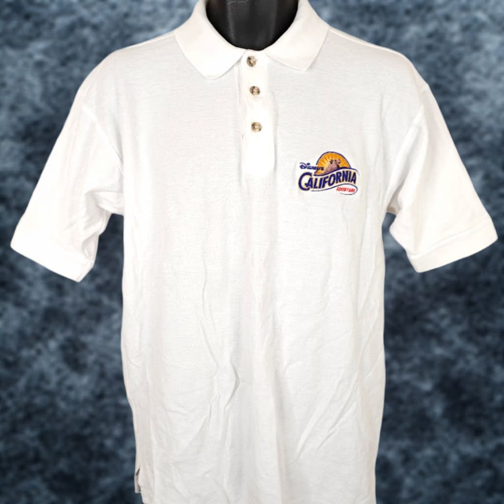 Disney VINTAGE Disney California Adventure Polo Shirt Mens Size Medium White Y2K Size US M / EU 48-50 / 2 - 1 Thumbnail