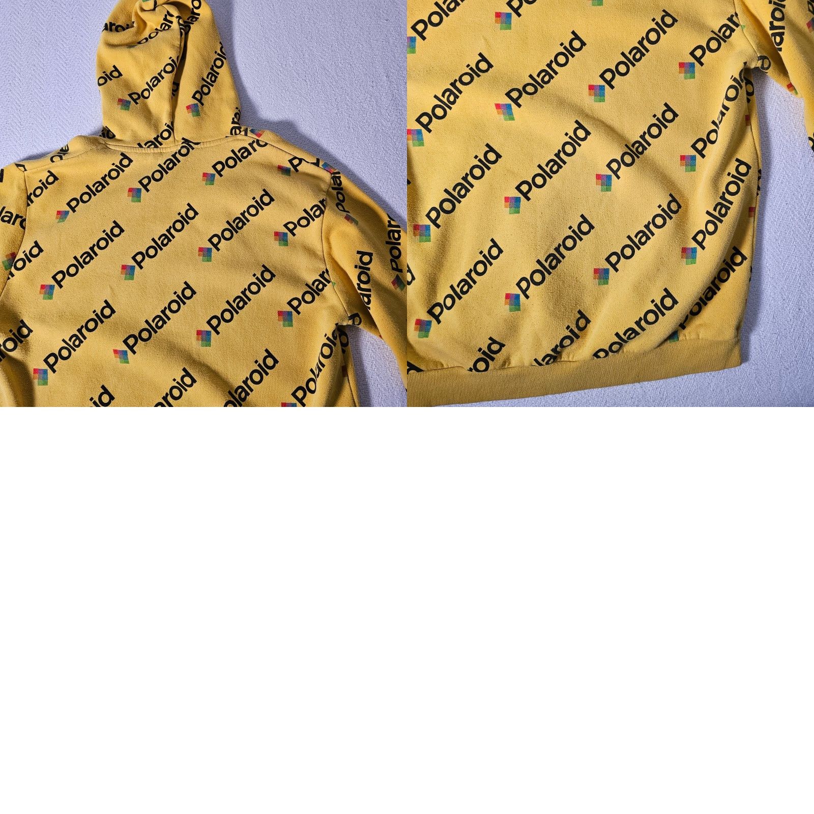 Polaroid Polaroid Classic Logo Hoodie Sweatshirt Pullover Drawstring Yellow Large Mens Regular Cotton Blend Cotton/Poly Logo Size US L / EU 52-54 / 3 - 8 Thumbnail