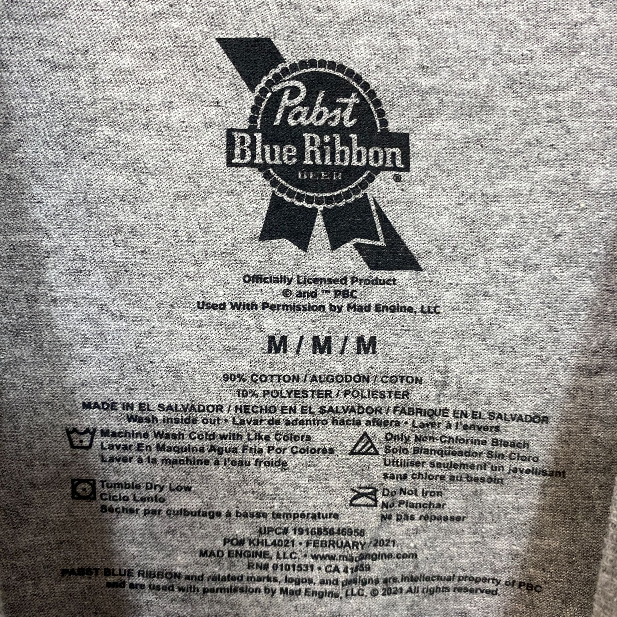 Pabst Blue Ribbon Pabst Blue Ribbon Promo Gray T-Shirt Medium Size US M / EU 48-50 / 2 - 4 Thumbnail